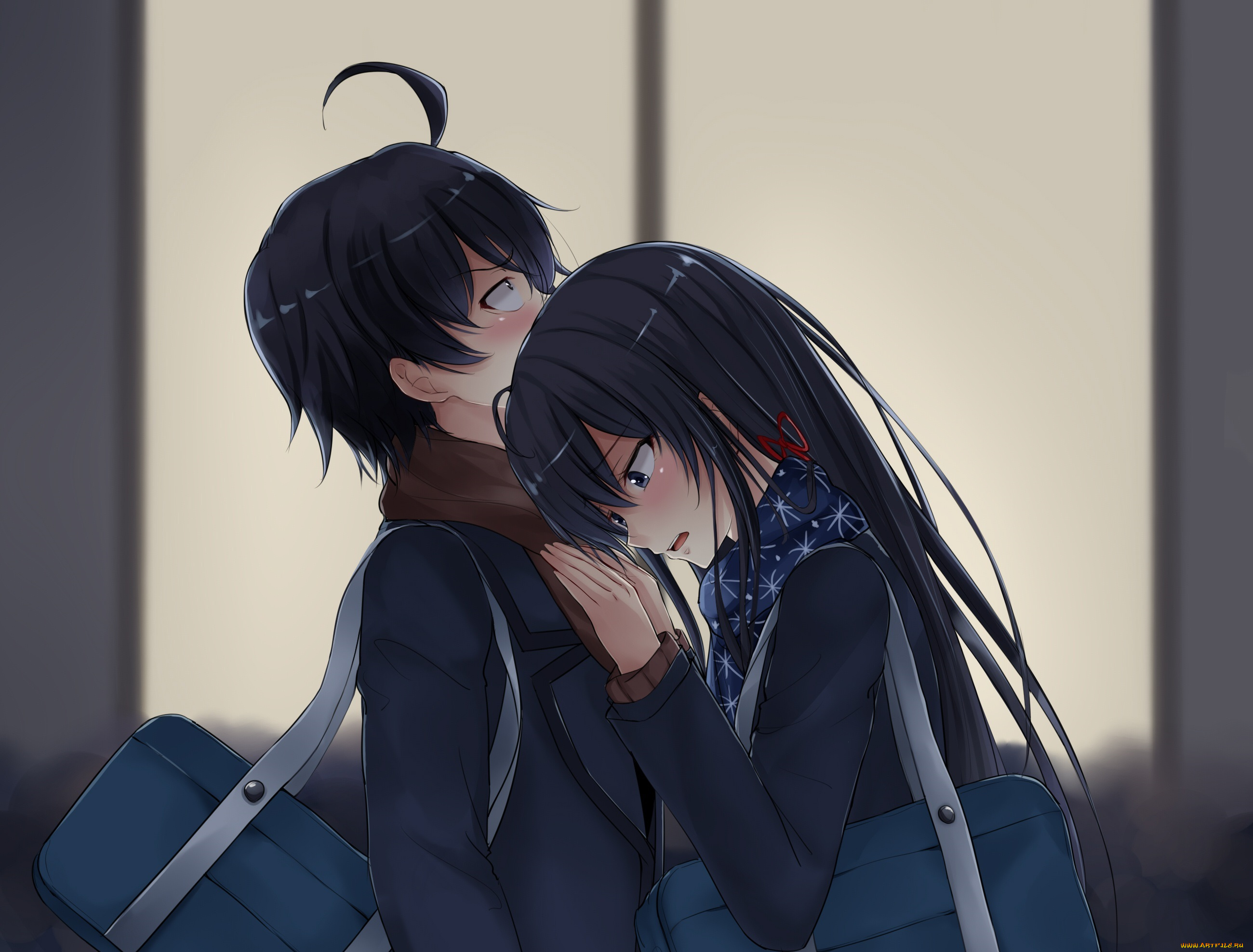 аниме, oregairu, двое