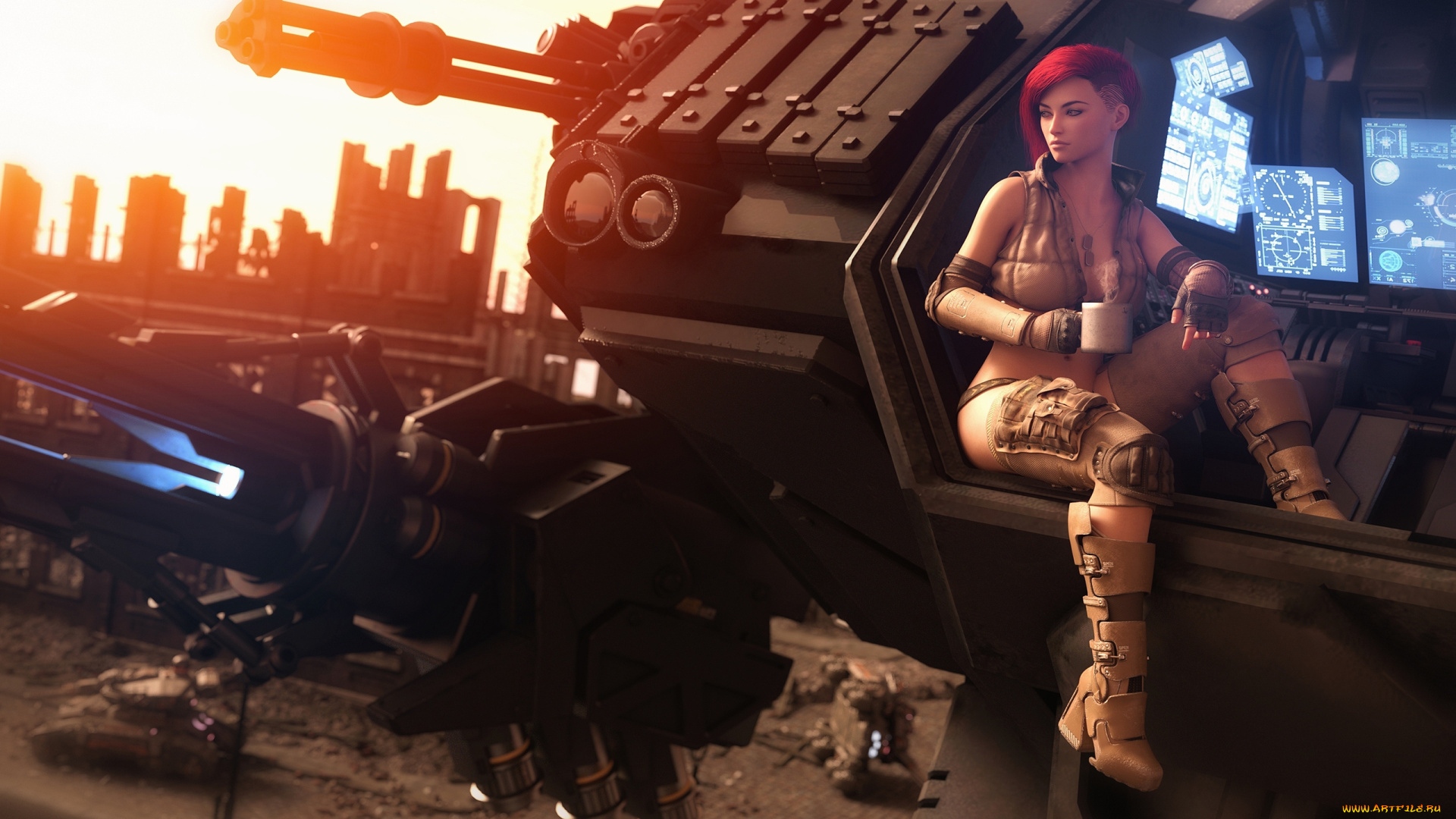 3д, графика, фантазия, , fantasy, фон, взгляд, девушка