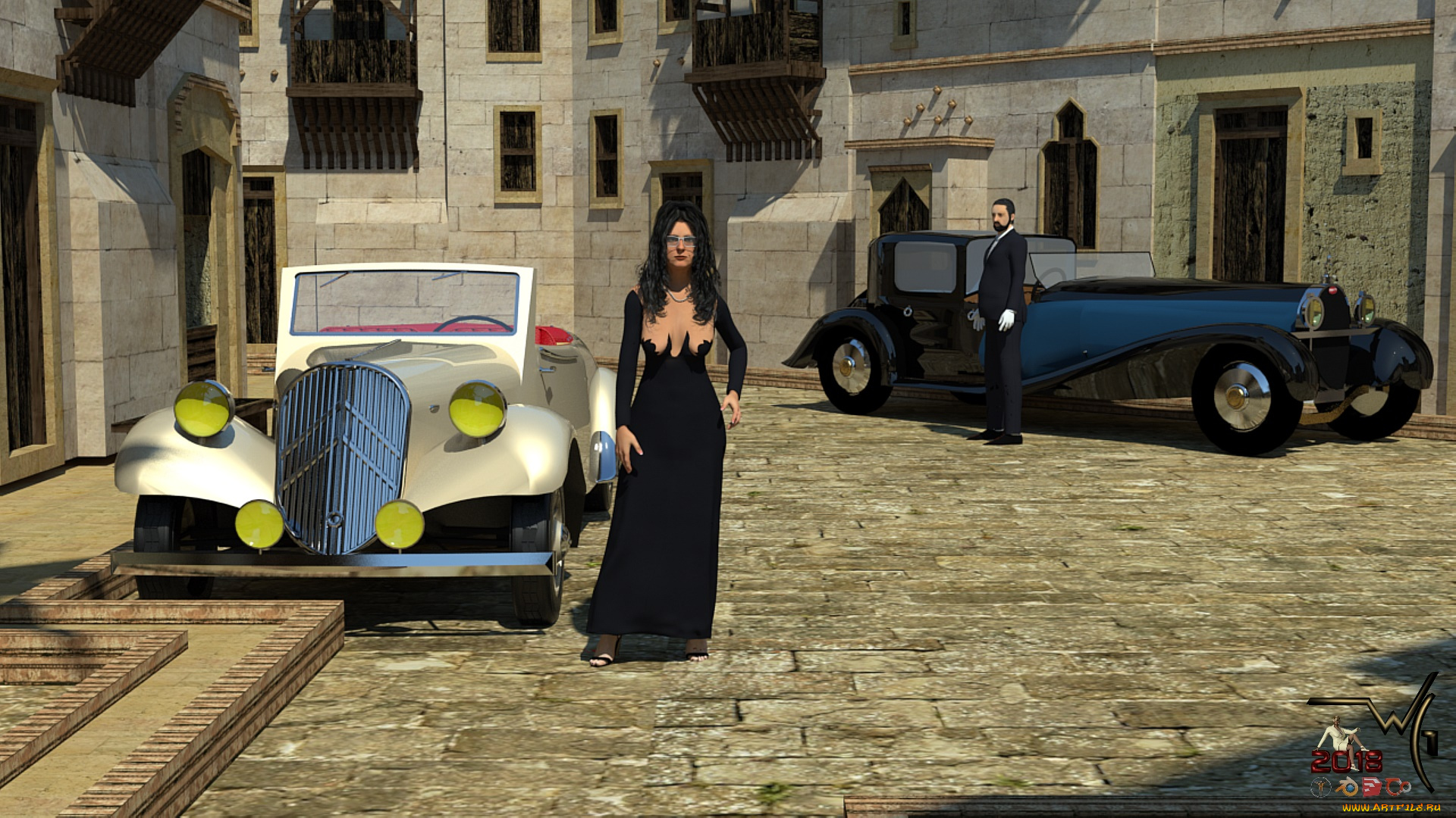 3д, графика, люди-авто, мото, , people-, car, , , moto, фон, взгляд, девушка