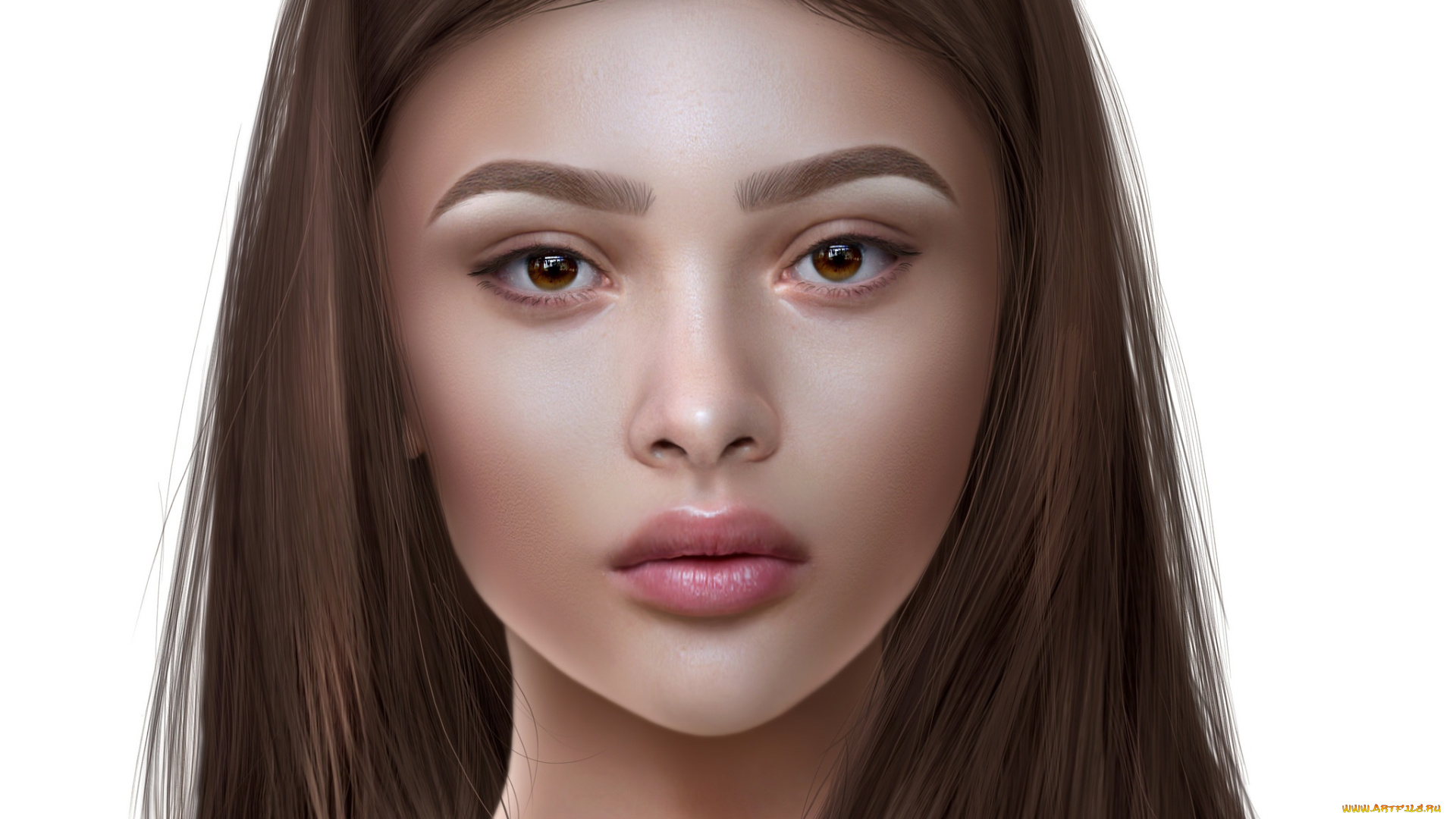 3д, графика, портрет, , portraits, портрет, девушка, глаза, волосы