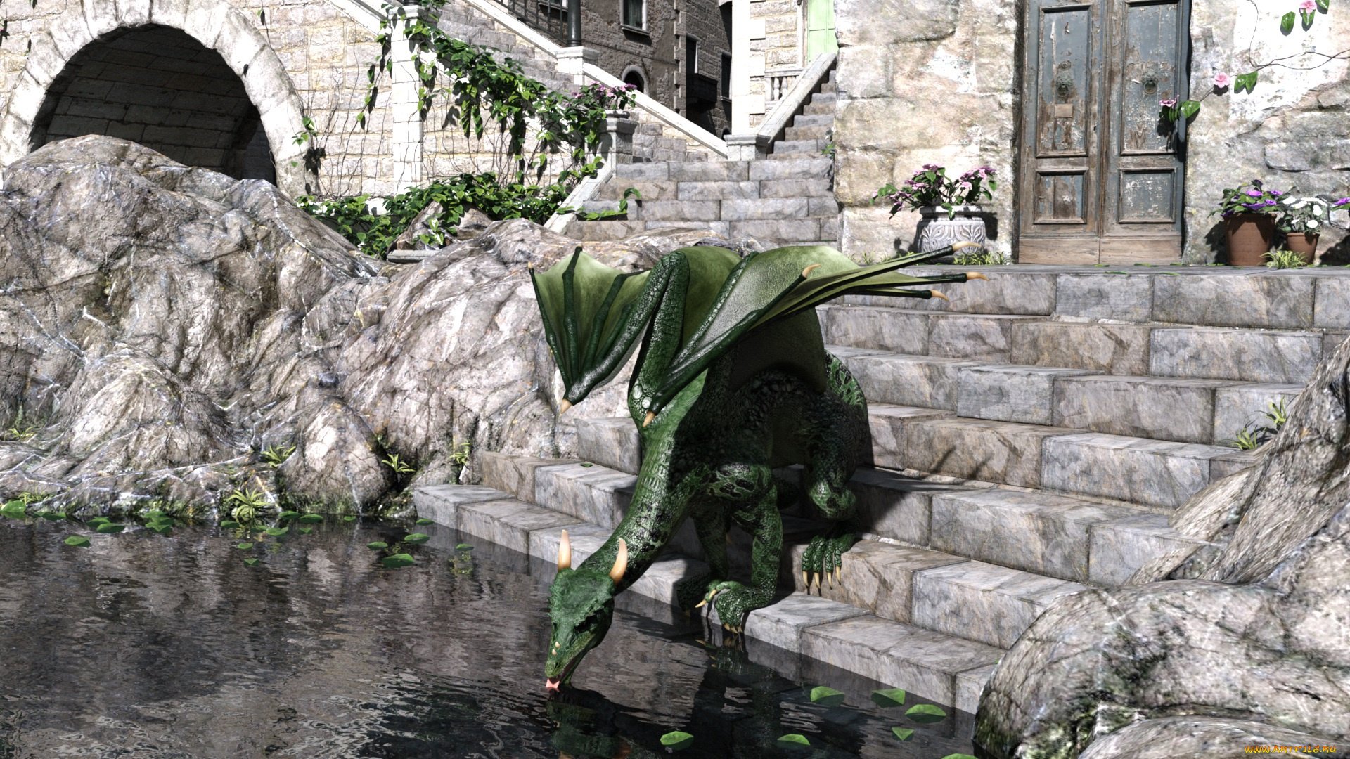 3д, графика, существа, , creatures, дракон