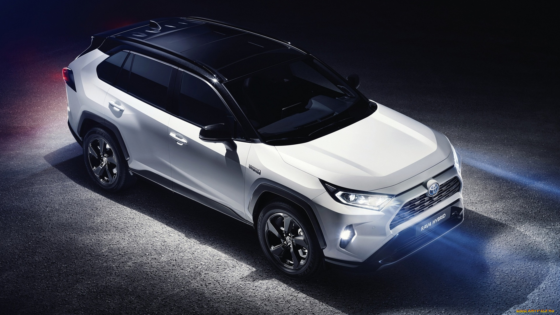 автомобили, toyota, свет, тойота, белая, rav4, hybrid, 2018