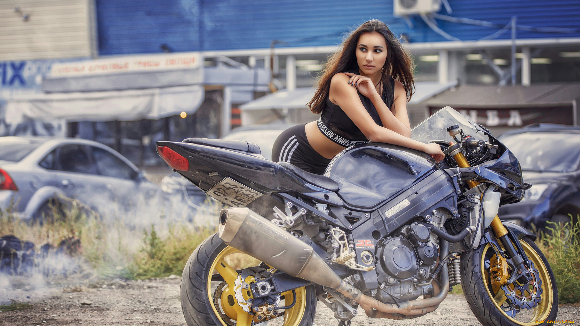 мотоциклы, мото, с, девушкой, девушки