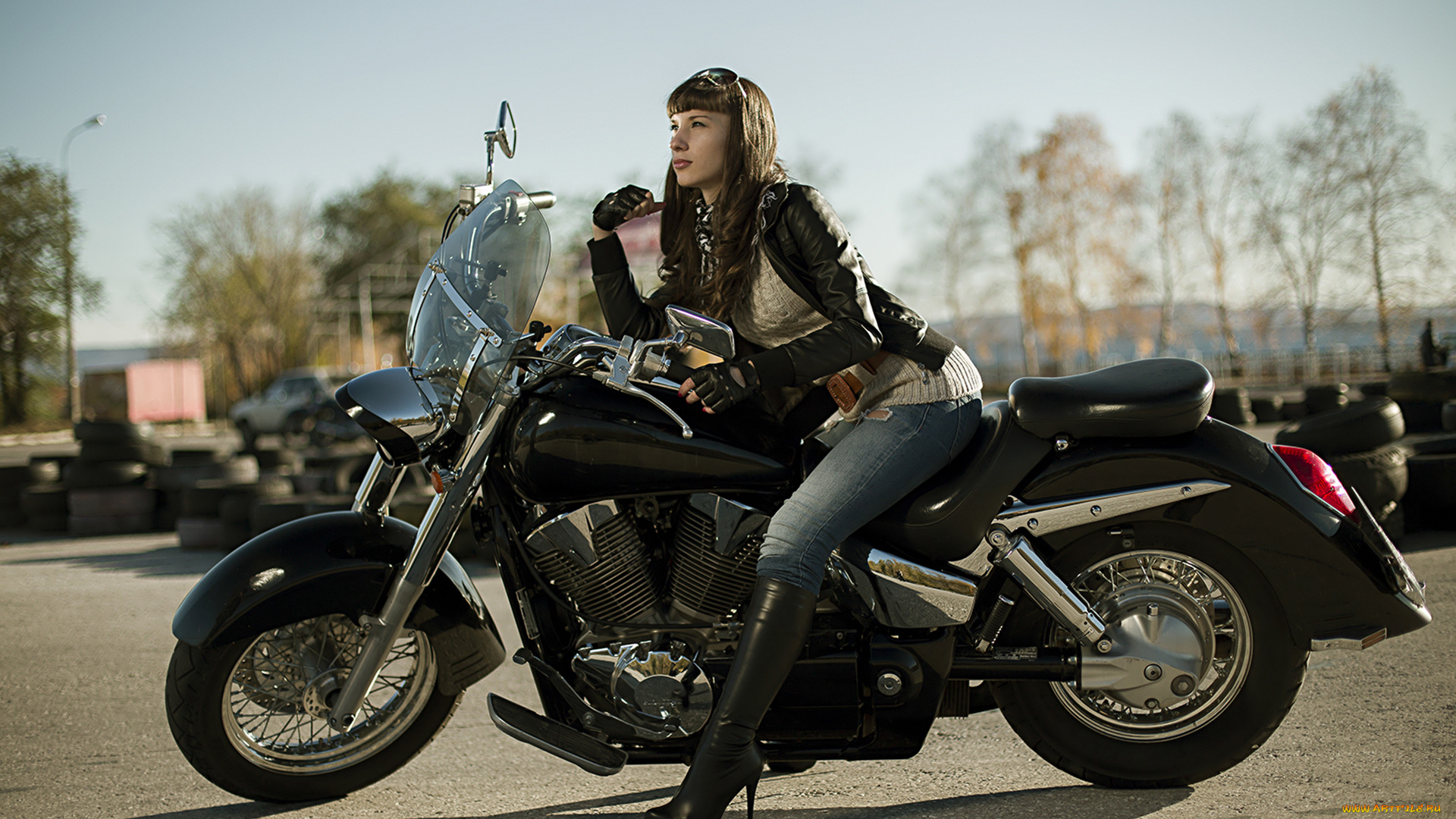 мотоциклы, мото, с, девушкой, девушки