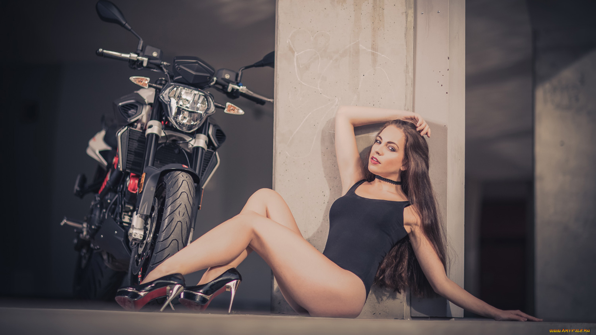 мотоциклы, мото, с, девушкой, девушки