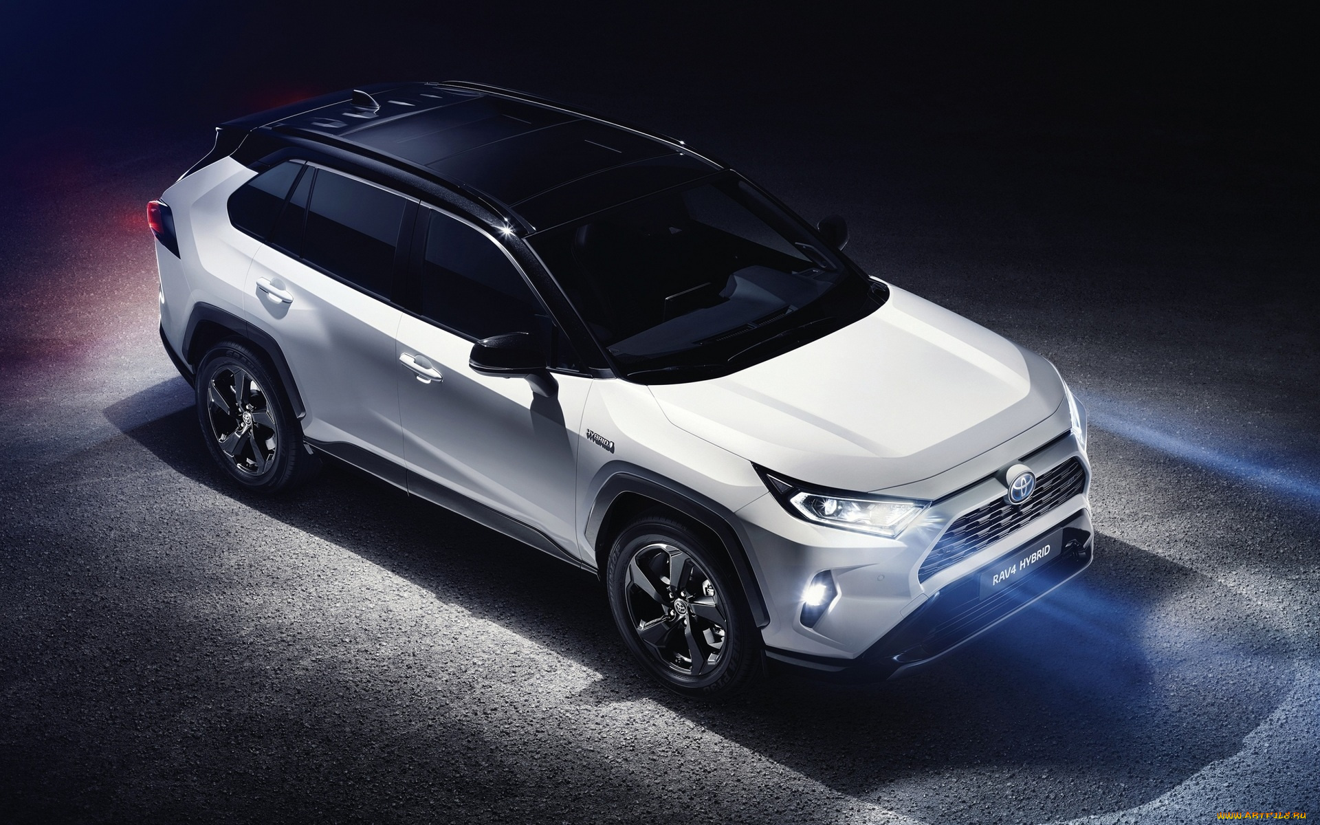 автомобили, toyota, свет, тойота, белая, rav4, hybrid, 2018