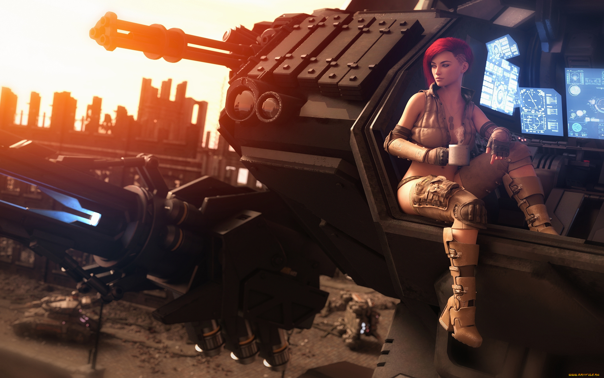 3д, графика, фантазия, , fantasy, фон, взгляд, девушка