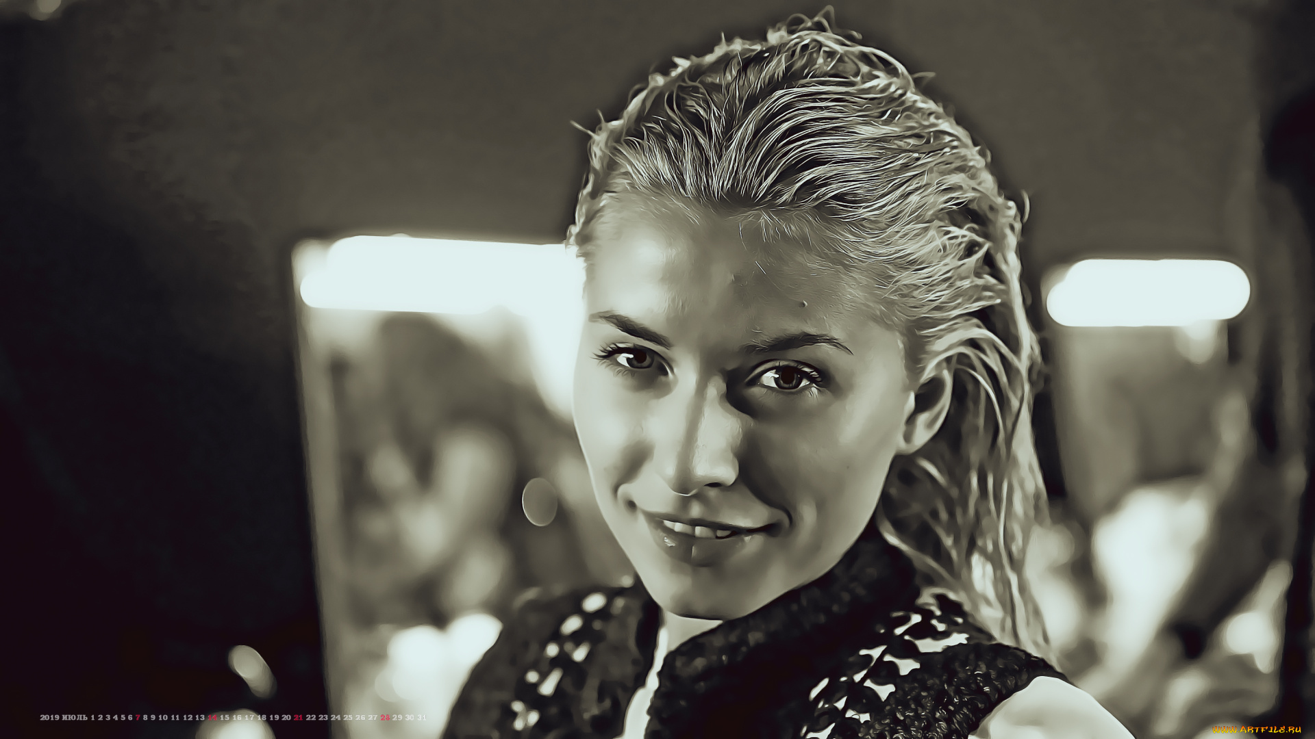 календари, компьютерный, дизайн, лицо, взгляд, девушка, 2019, calendar, женщина