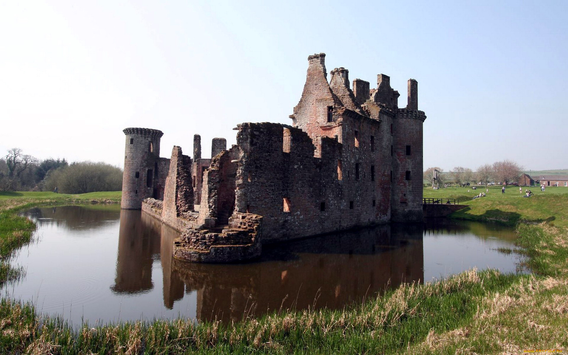 caerlaverock, castle, scotland, города, замки, англии, caerlaverock, castle, scotland