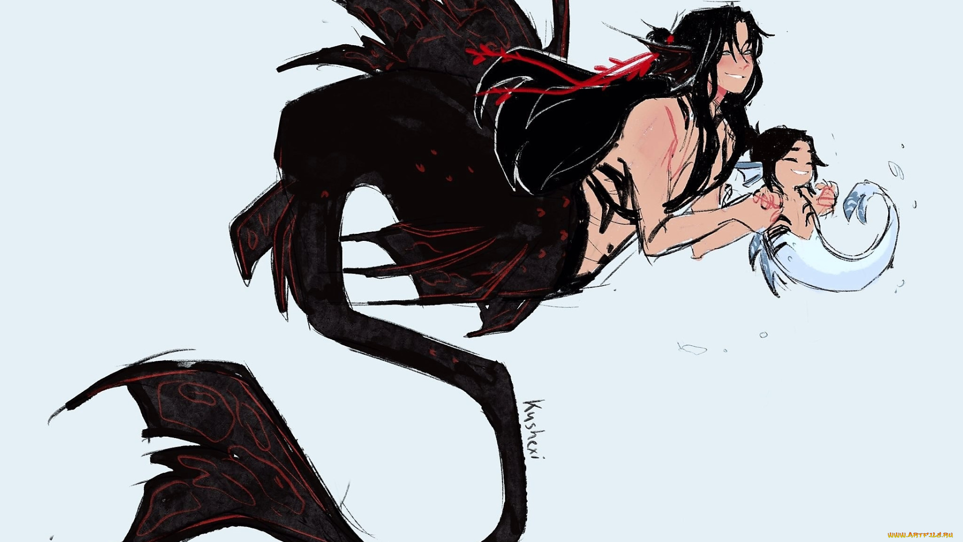 аниме, mo, dao, zu, shi, вэй, усянь, русал, ребенок