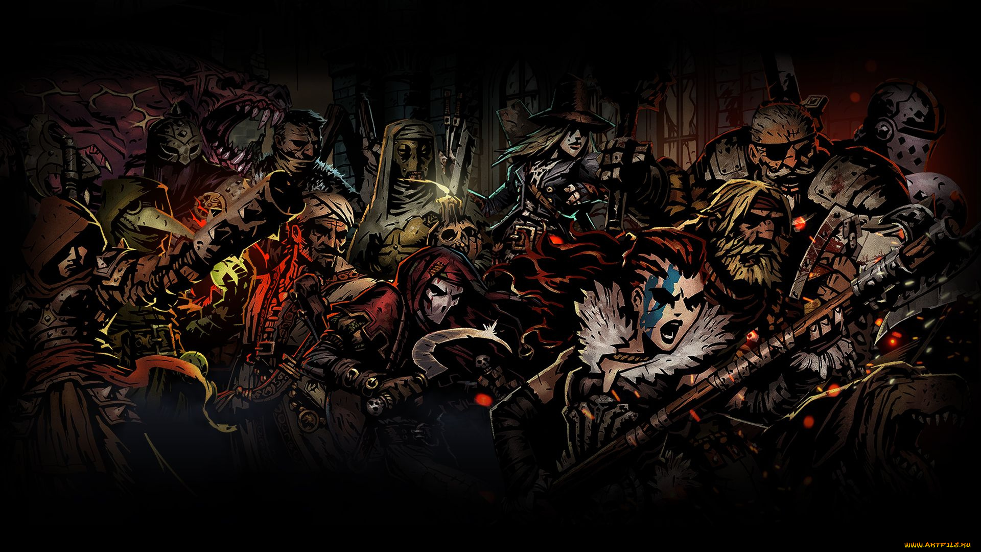 видео, игры, darkest, dungeon, персонажи