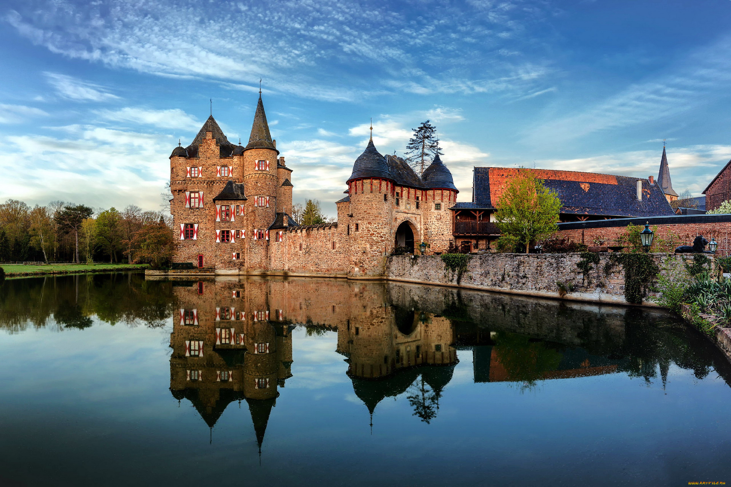 satzvey, castle, города, замки, германии, satzvey, castle