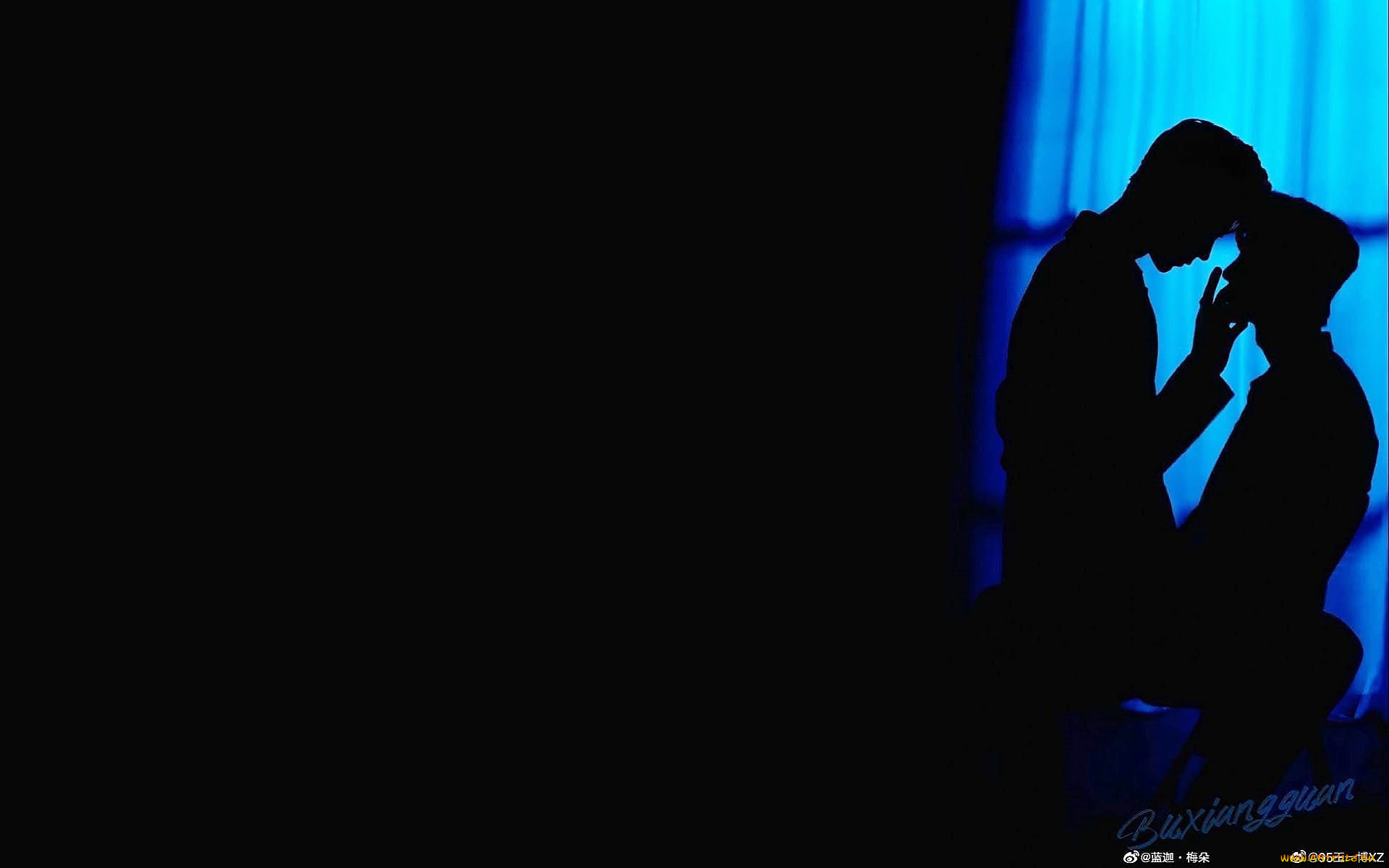 рисованное, люди, пара, силуэты