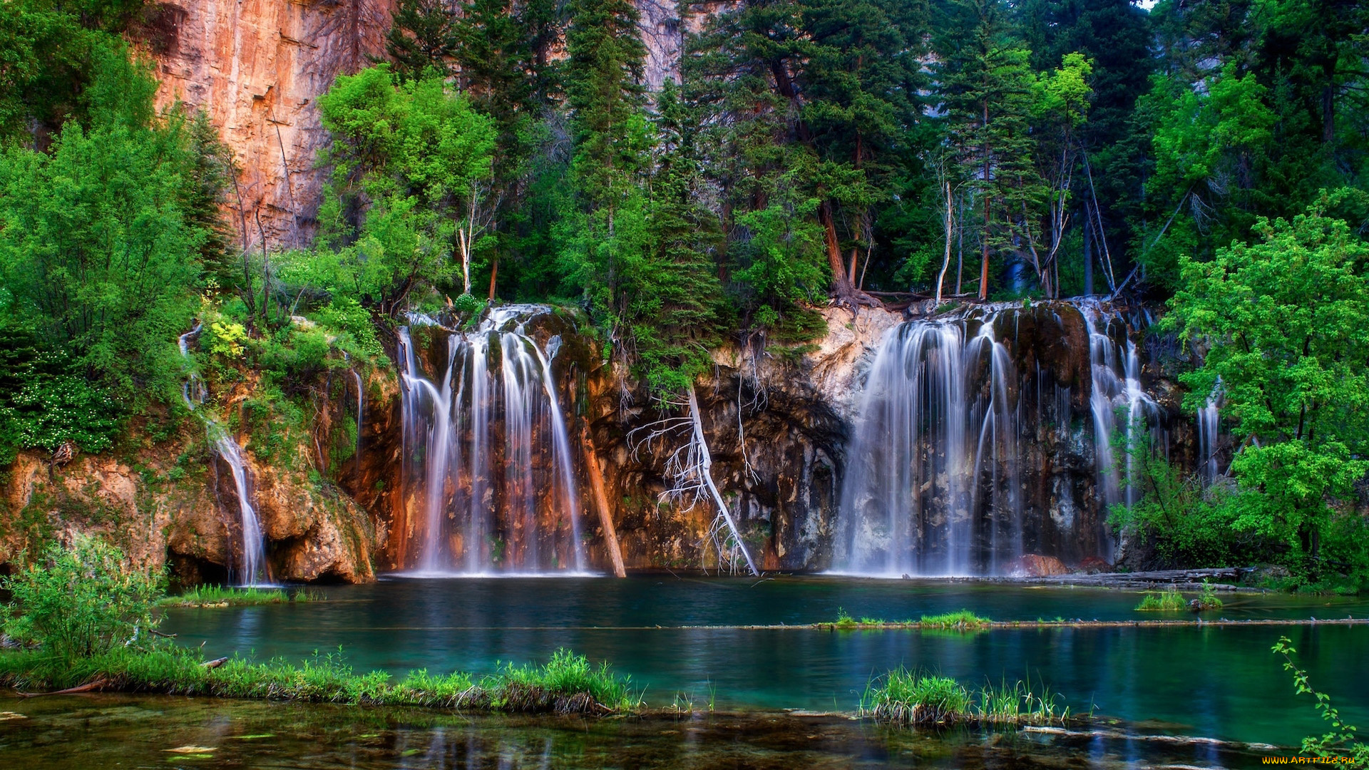 hanging, lake, colorado, природа, водопады, hanging, lake