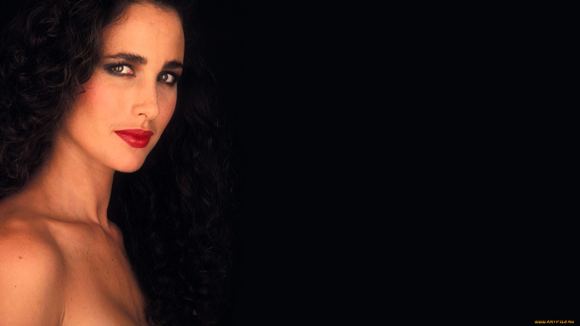 девушки, andie, macdowell, актриса, брюнетка, лицо