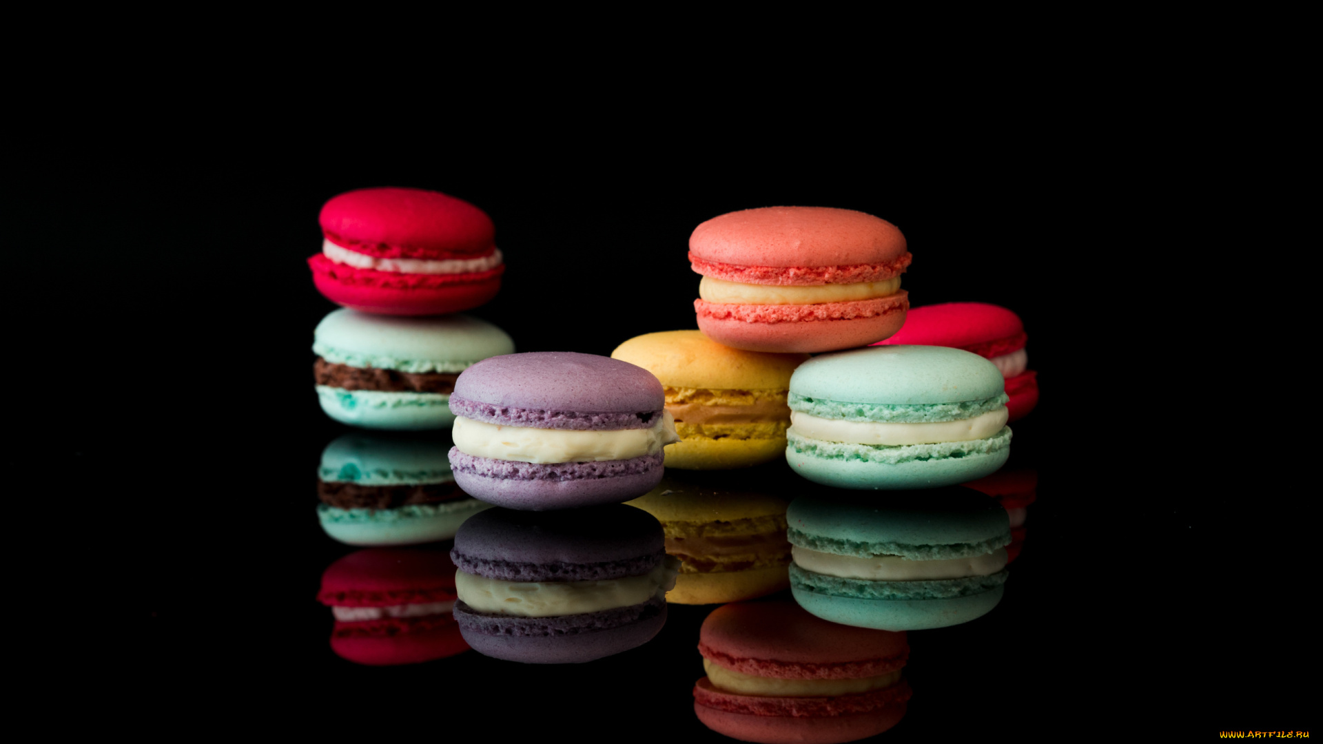 еда, макаруны, лакомство, печенье, ассорти