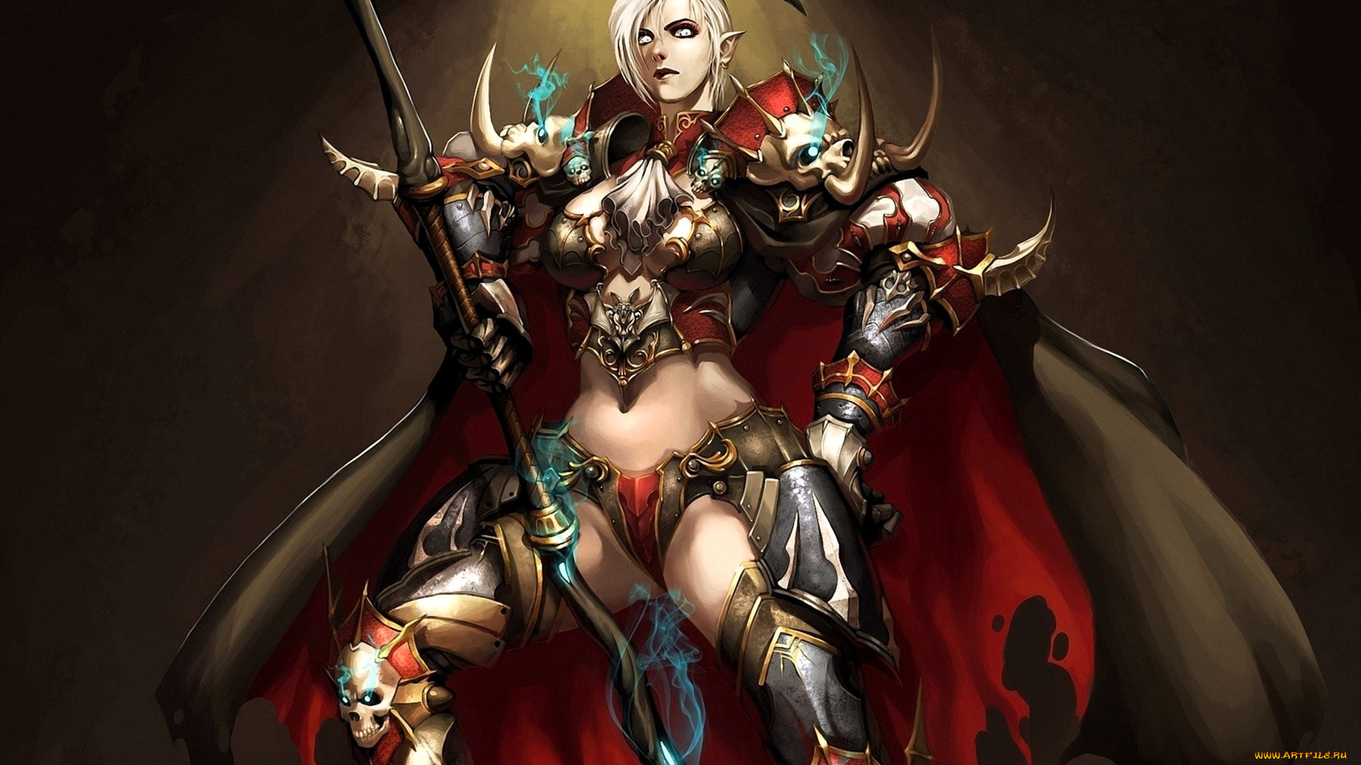 фэнтези, девушки, девушка, воин, броня, плащ, оружие