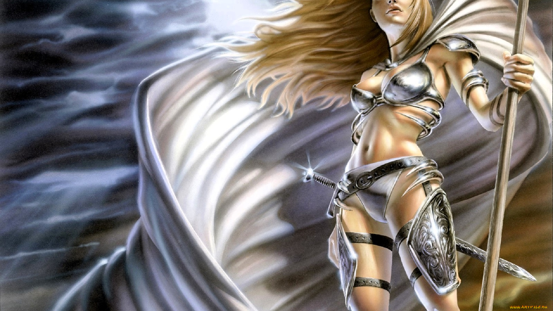 видео, игры, baldur`s, gate, , dark, alliance, девушка, белье, плащ, оружие