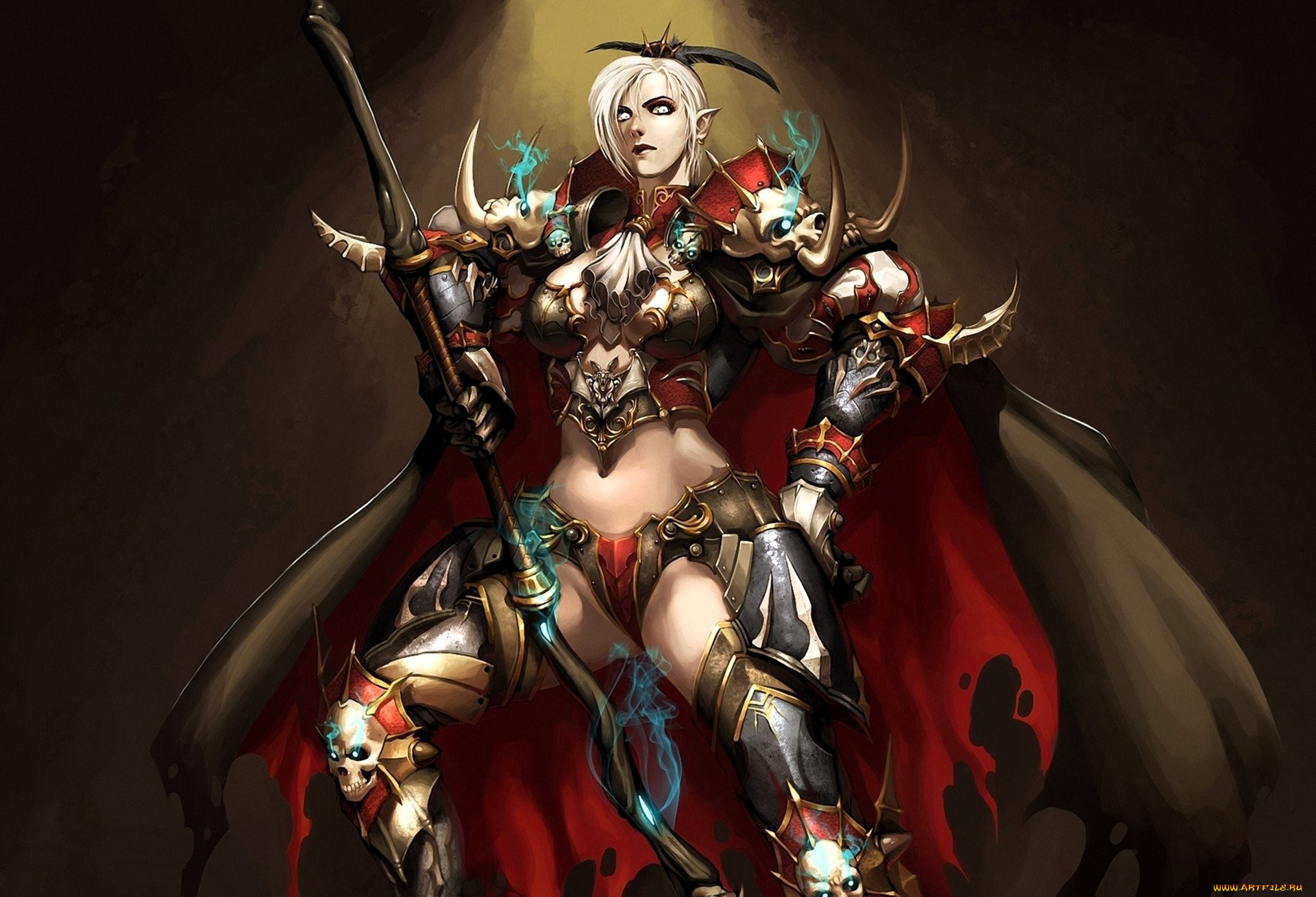 фэнтези, девушки, девушка, воин, броня, плащ, оружие