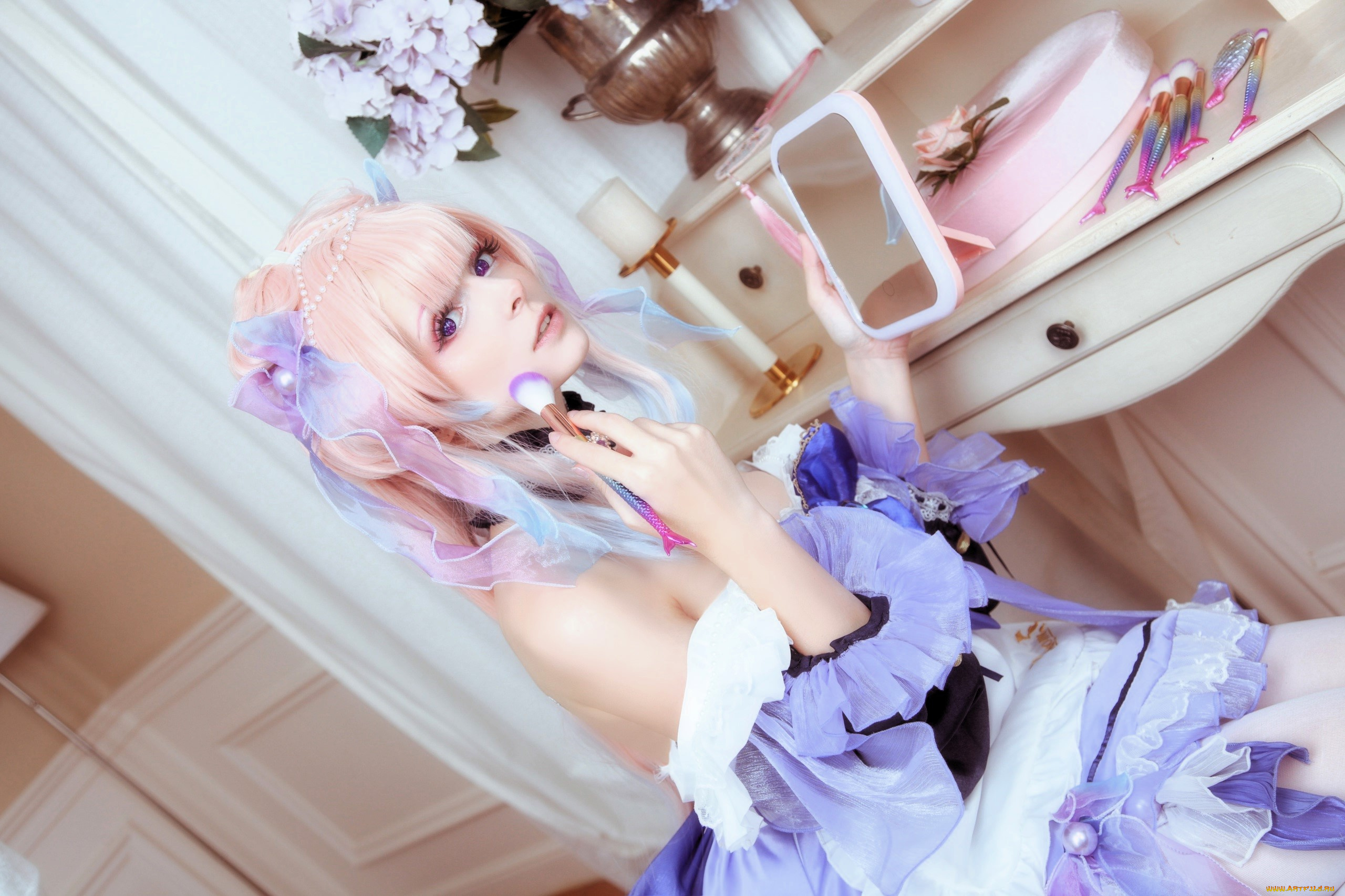 девушки, mari, aisu, образ, косплей, наряд, костюм, зеркало, макияж