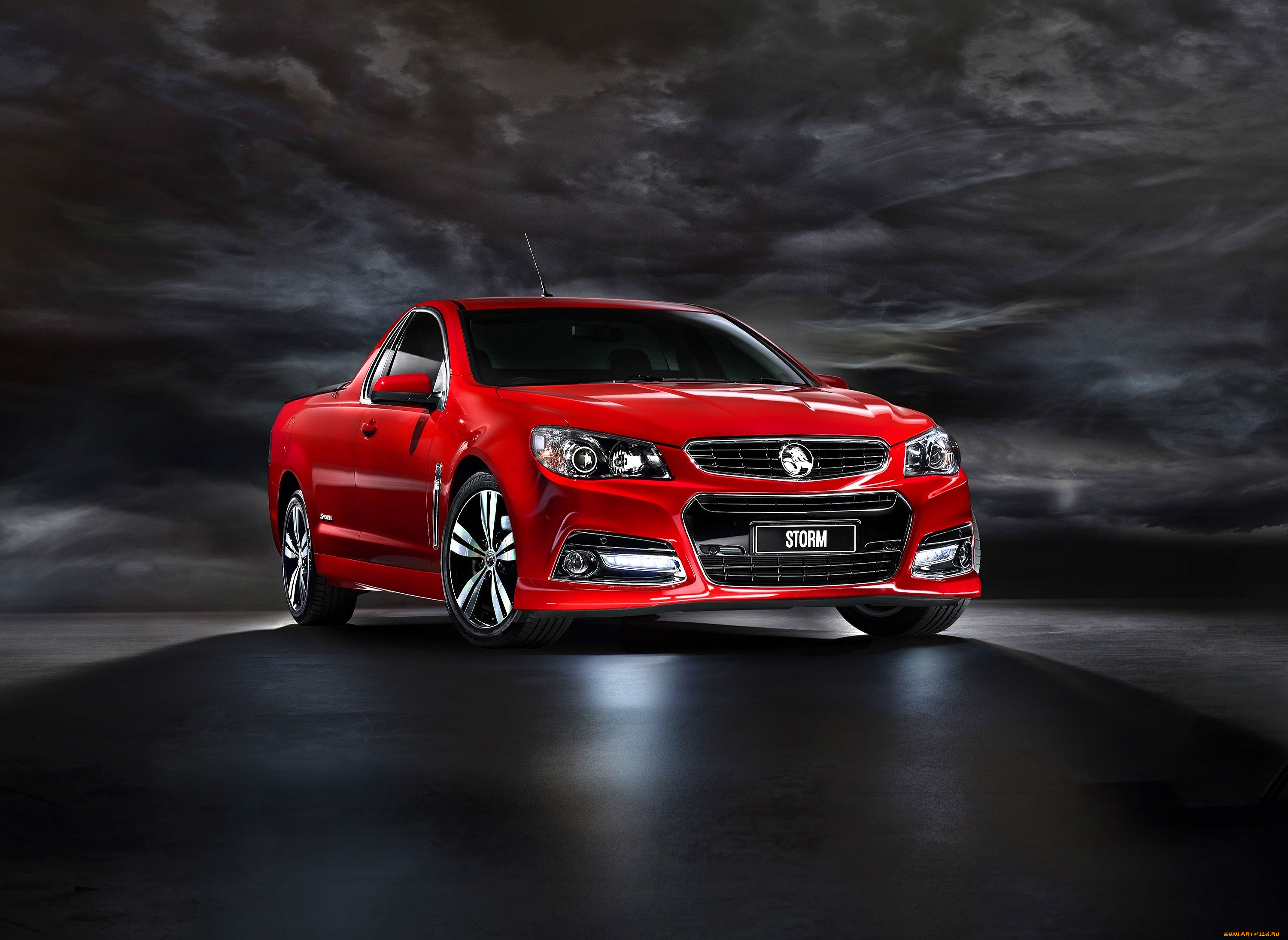 holden, ute, автомобили, holden, красный, тучи