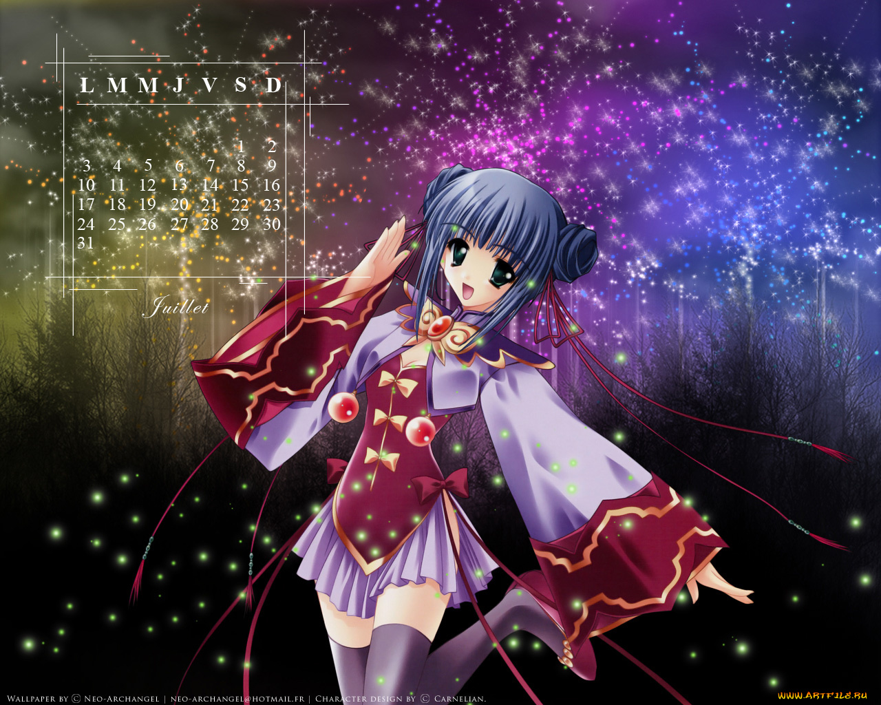 календари, аниме