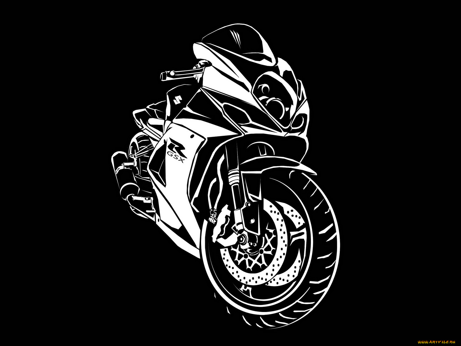 векторная, графика, мотоцикл