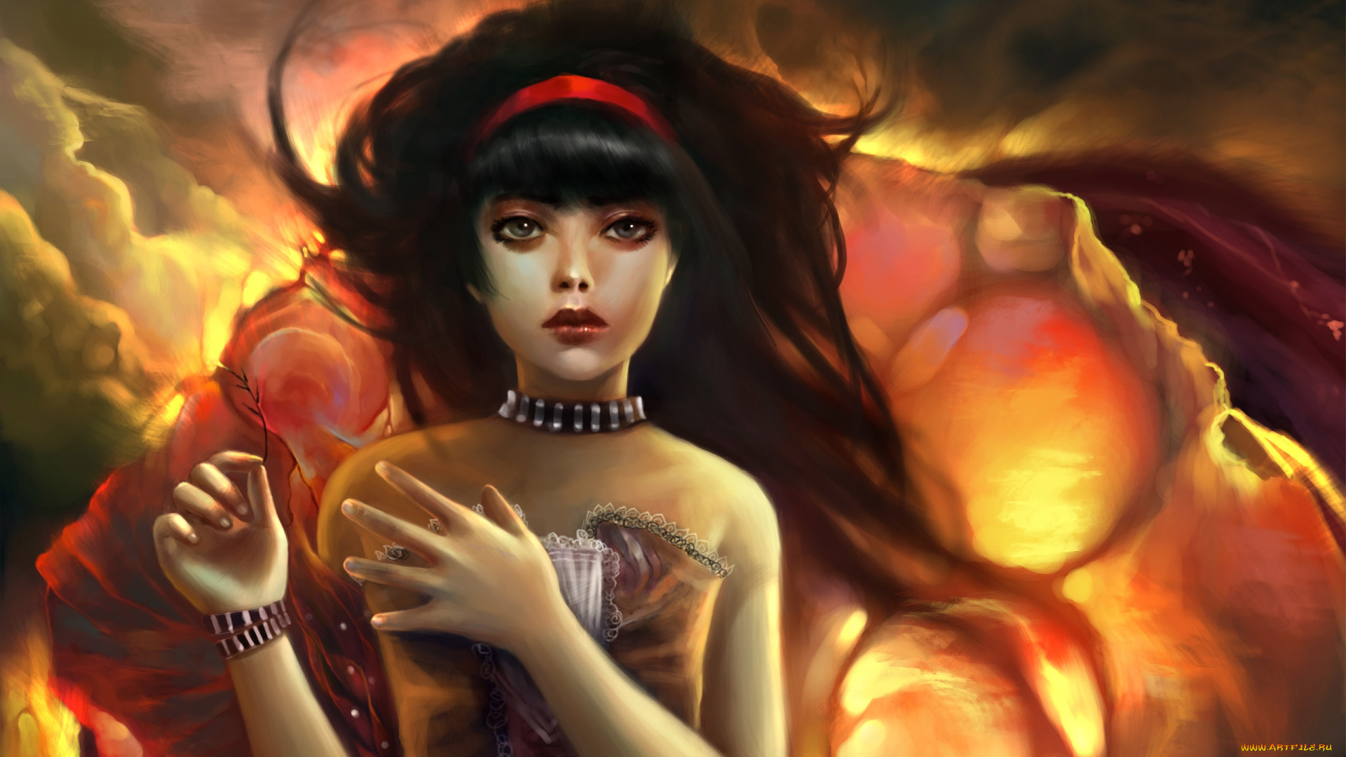 sida, chen, фэнтези, девушки, брюнетка