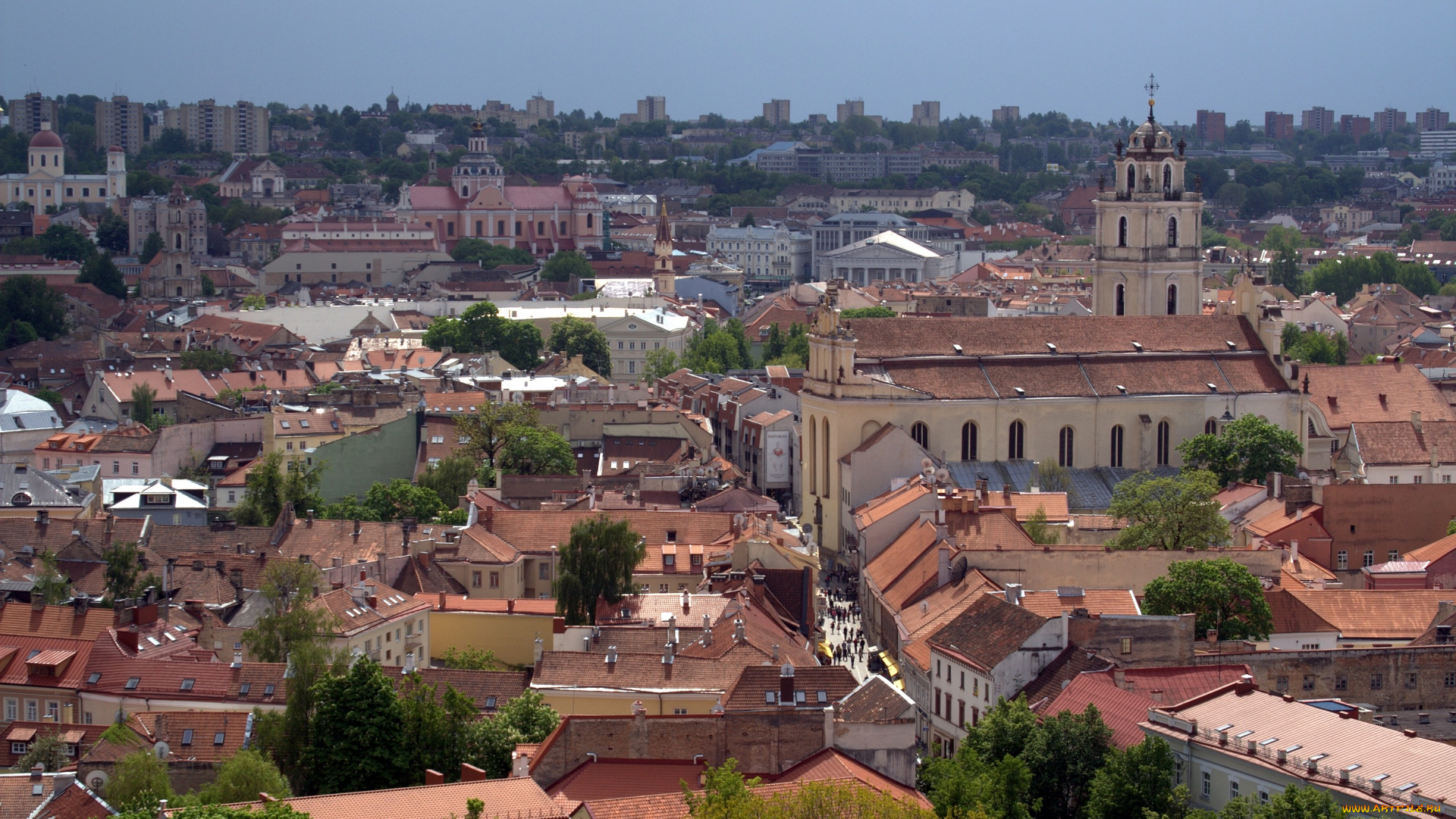 вильнюс, литва, города, крыши, здания