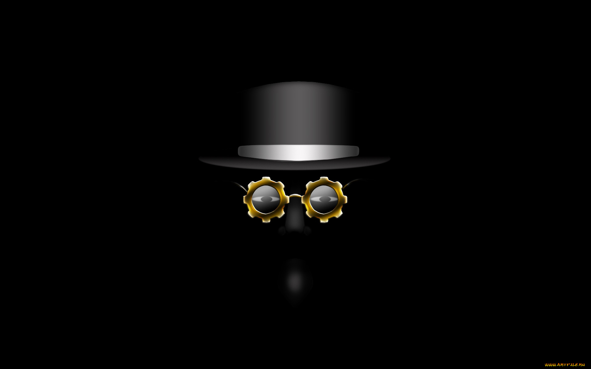 3д, графика, 3d, eyes, глаза, шестерни, шляпа