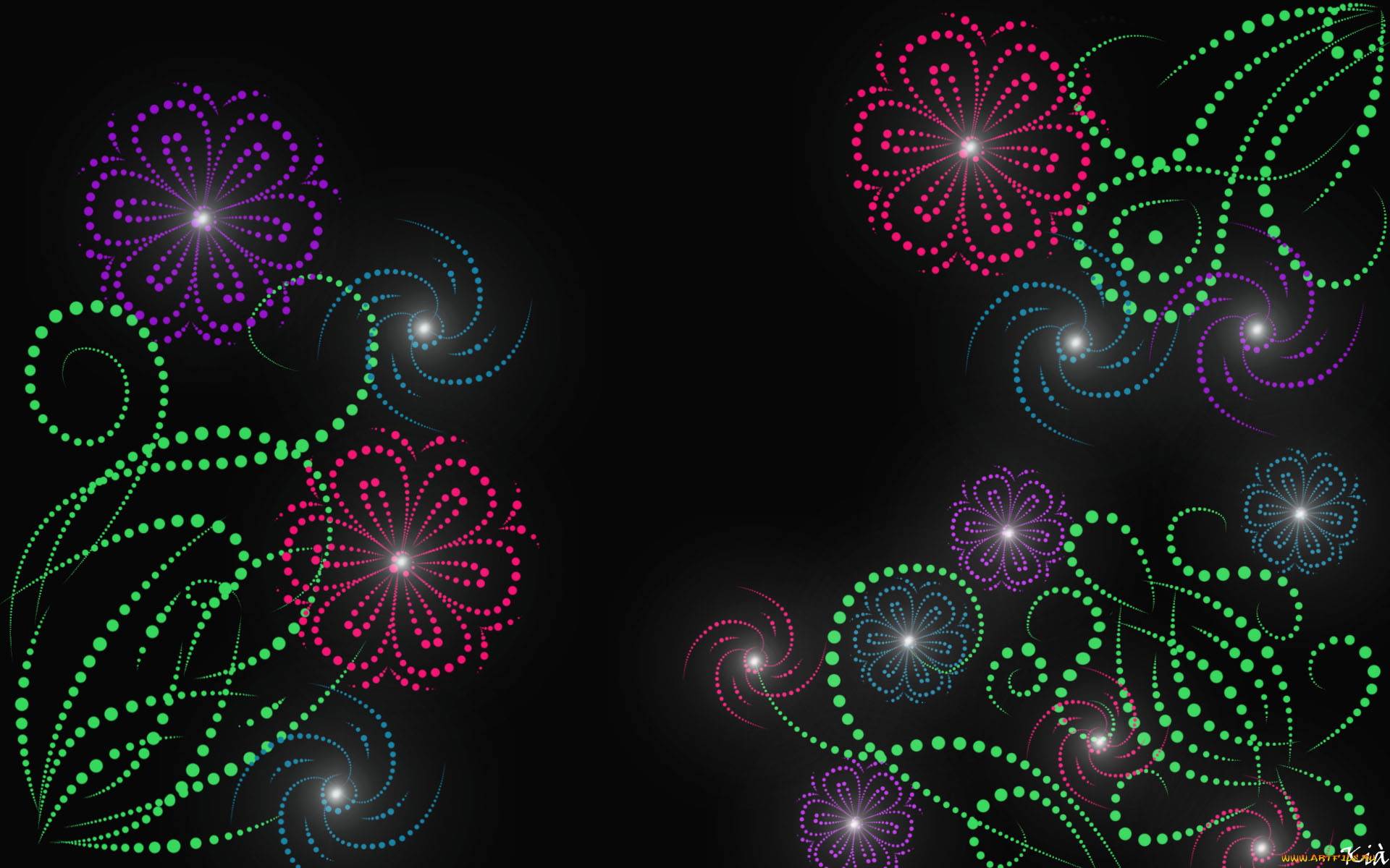 векторная, графика, цветы