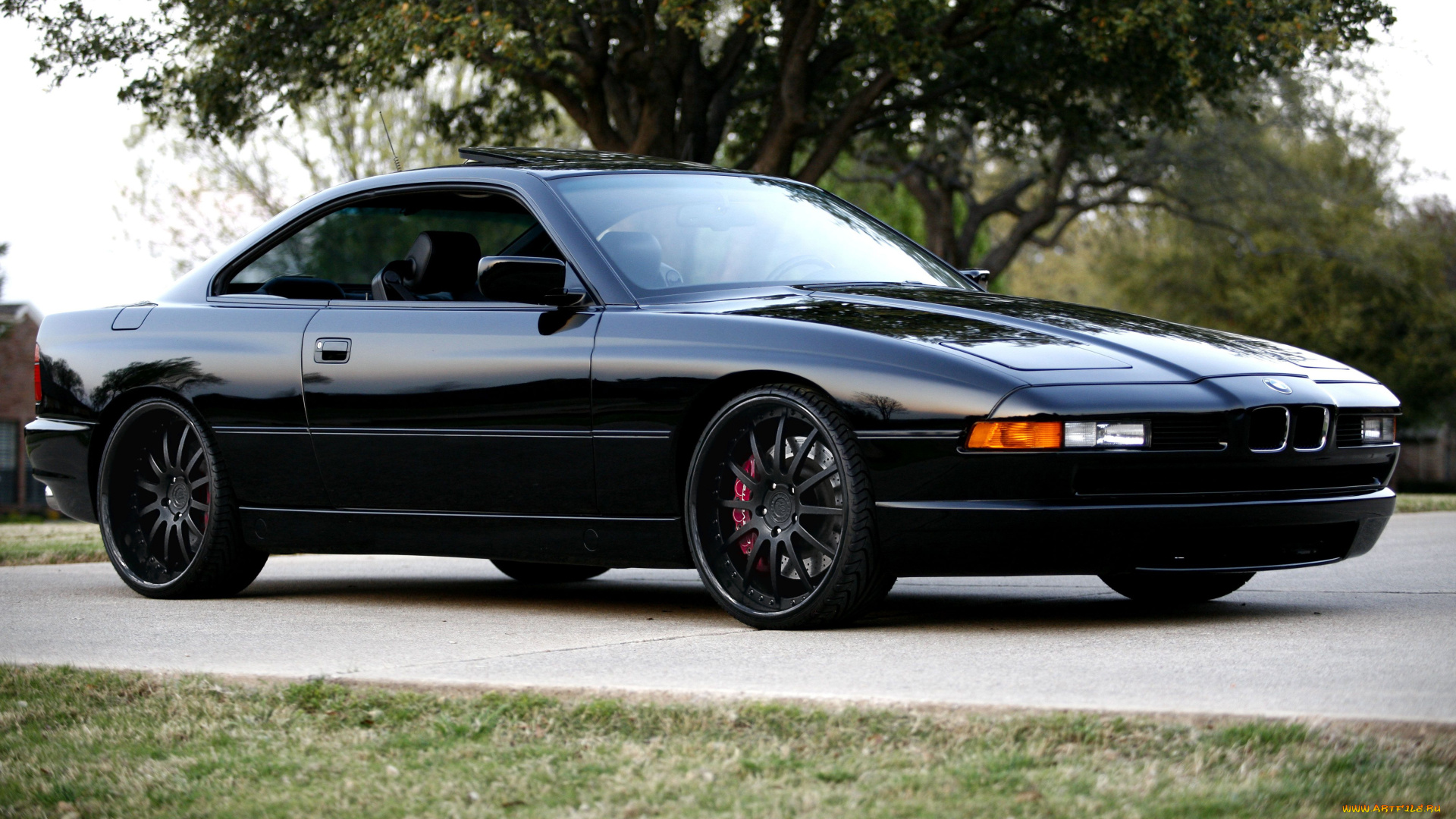 автомобили, bmw, e31, черные, диски, 850csi