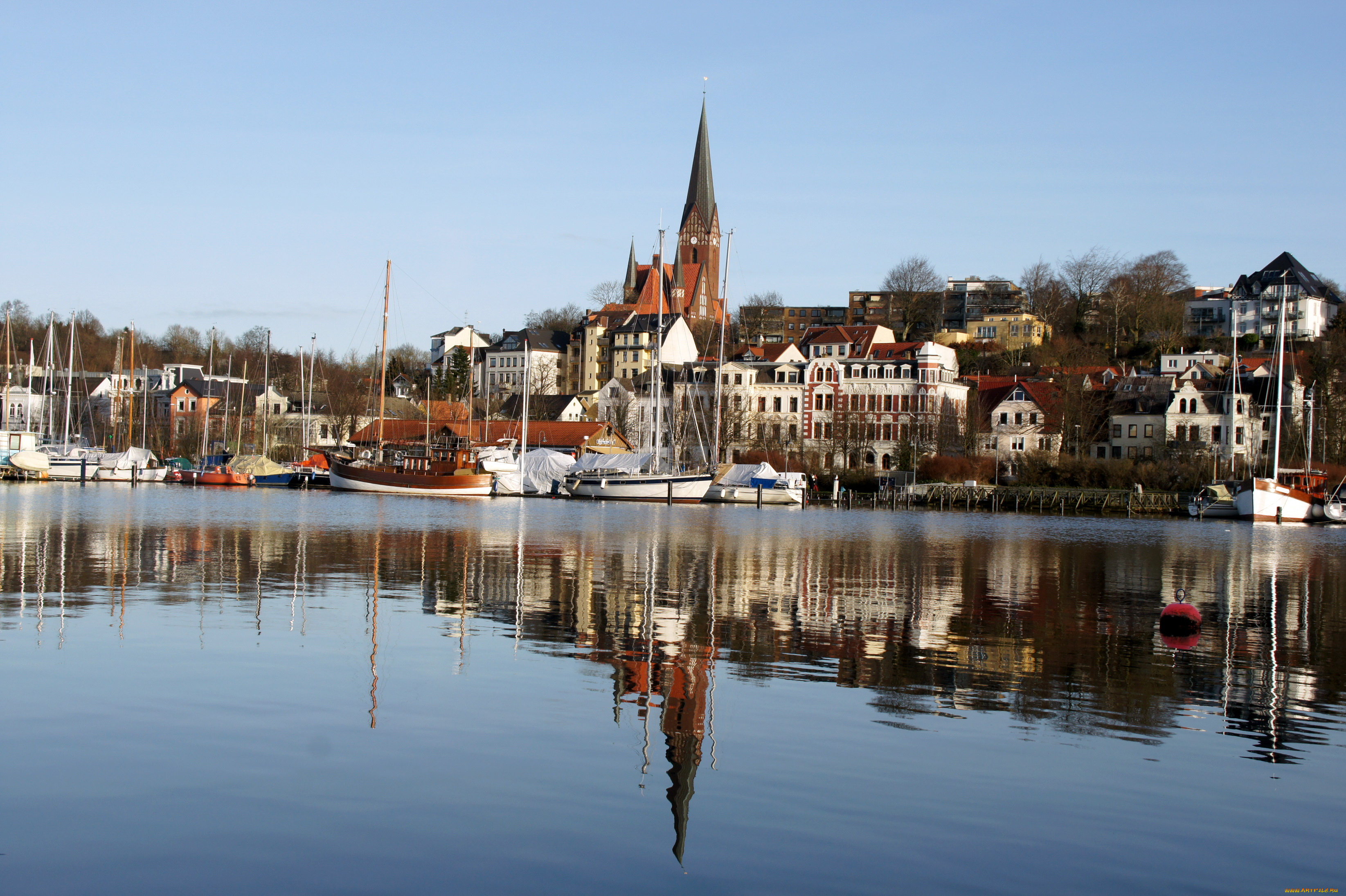 германия, фленсбург, города, улицы, площади, набережные
