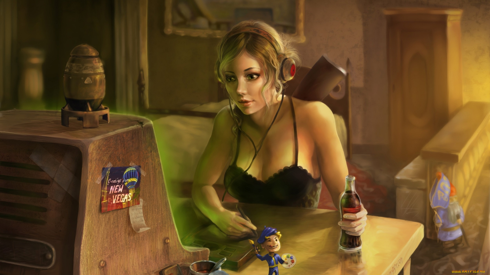 fallout, new, vegas, видео, игры, наушники, пепси