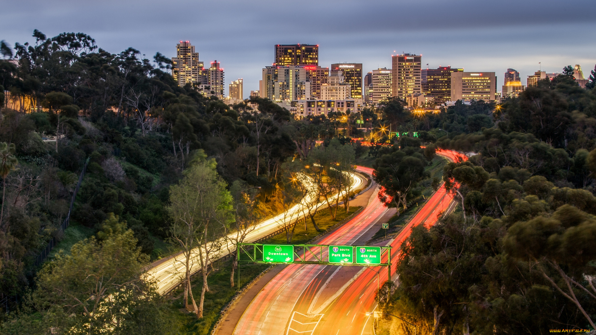 города, сан, диего, сша, дорога