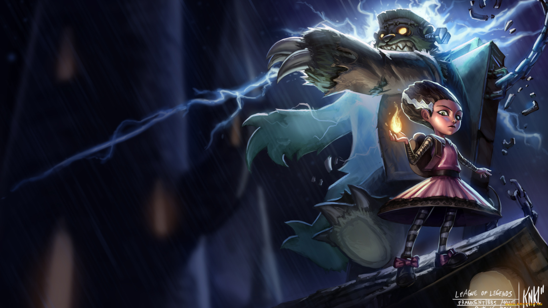 league, of, legends, видео, игры, существо, девушка, молния