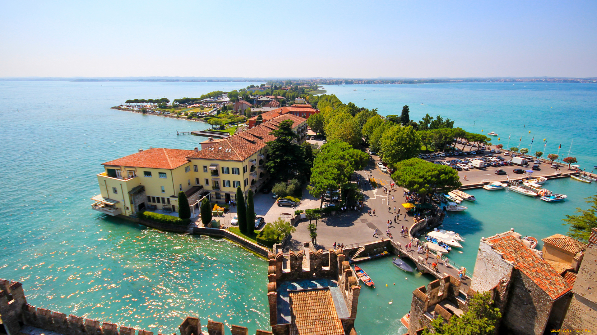 sirmione, italy, города, пейзажи, lake, garda, италия, lombardy, остров, озеро, гарда, ломбардия, сирмионе