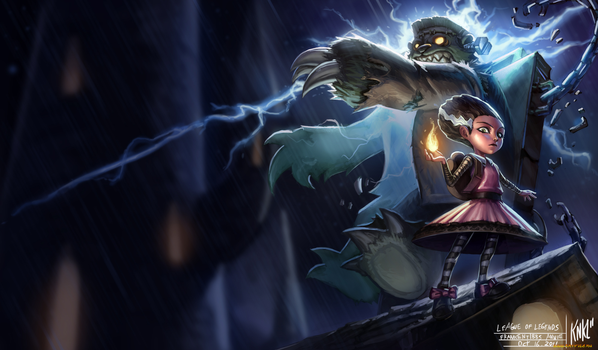 league, of, legends, видео, игры, существо, девушка, молния