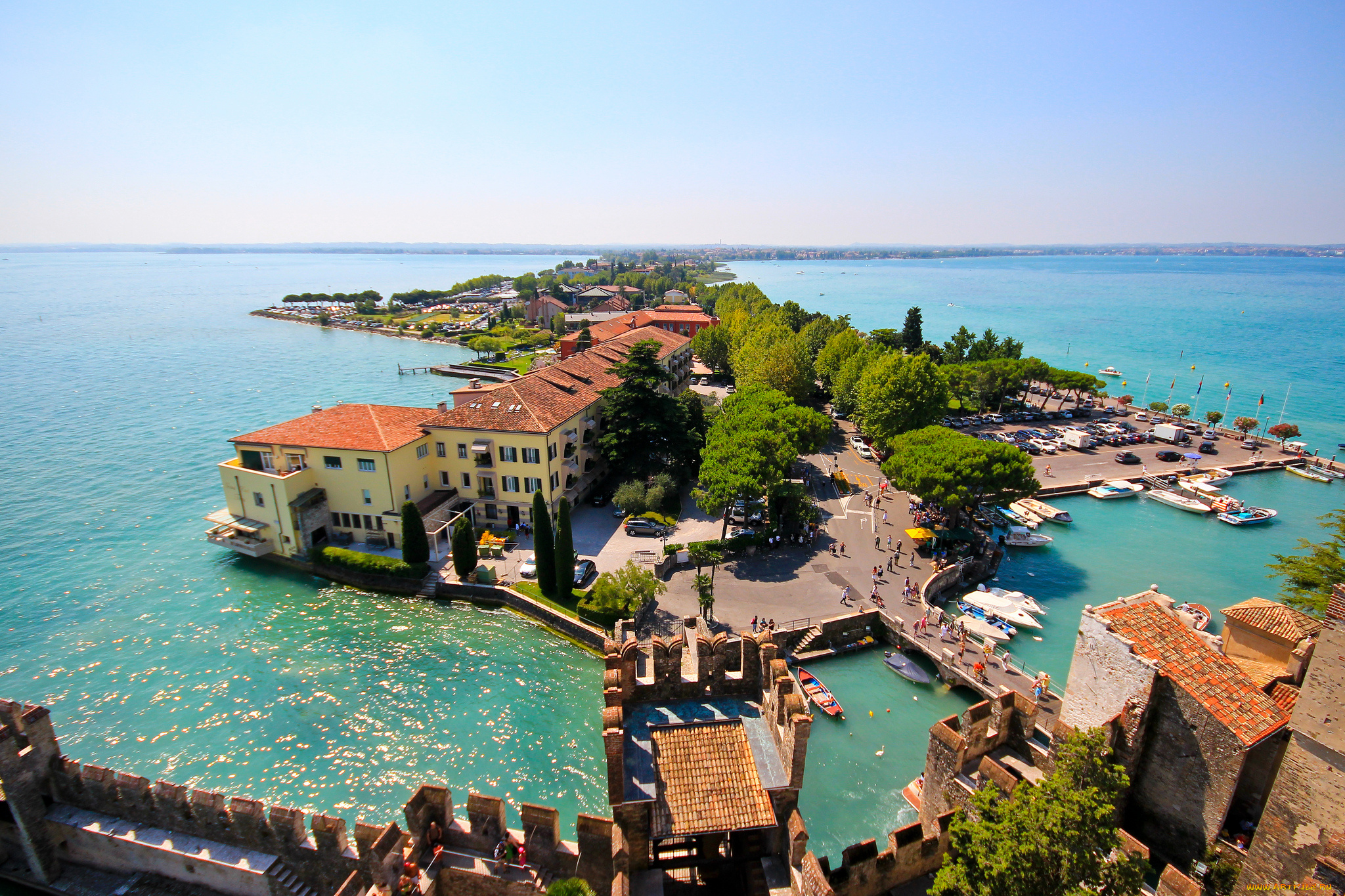 sirmione, italy, города, пейзажи, lake, garda, италия, lombardy, остров, озеро, гарда, ломбардия, сирмионе