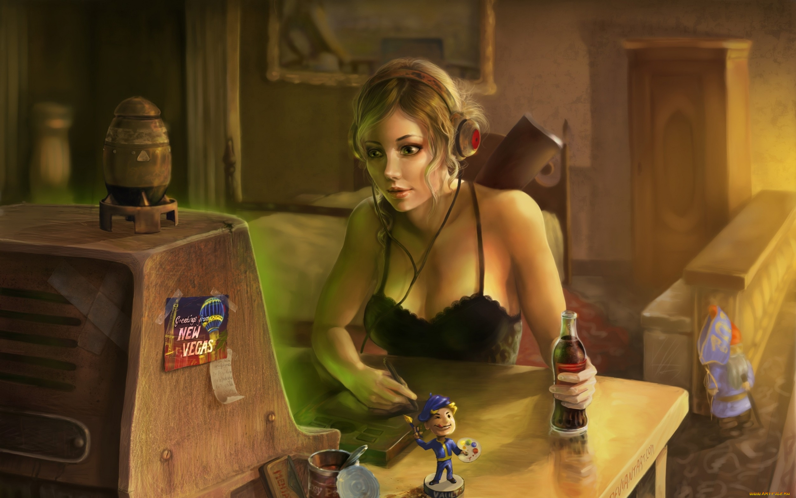 fallout, new, vegas, видео, игры, наушники, пепси