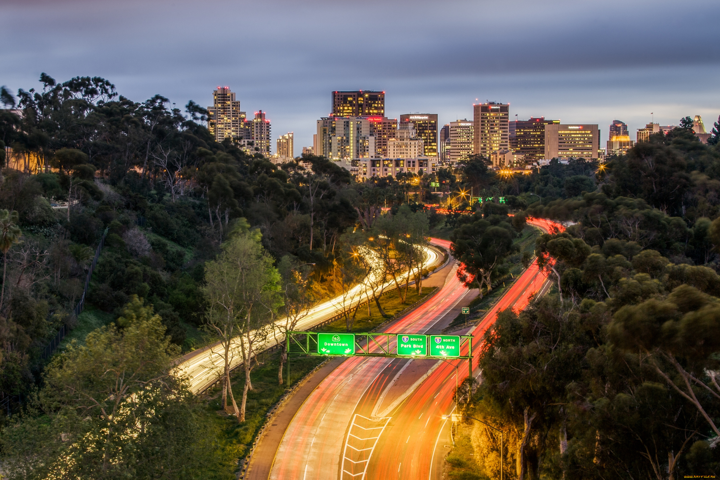 города, сан, диего, сша, дорога