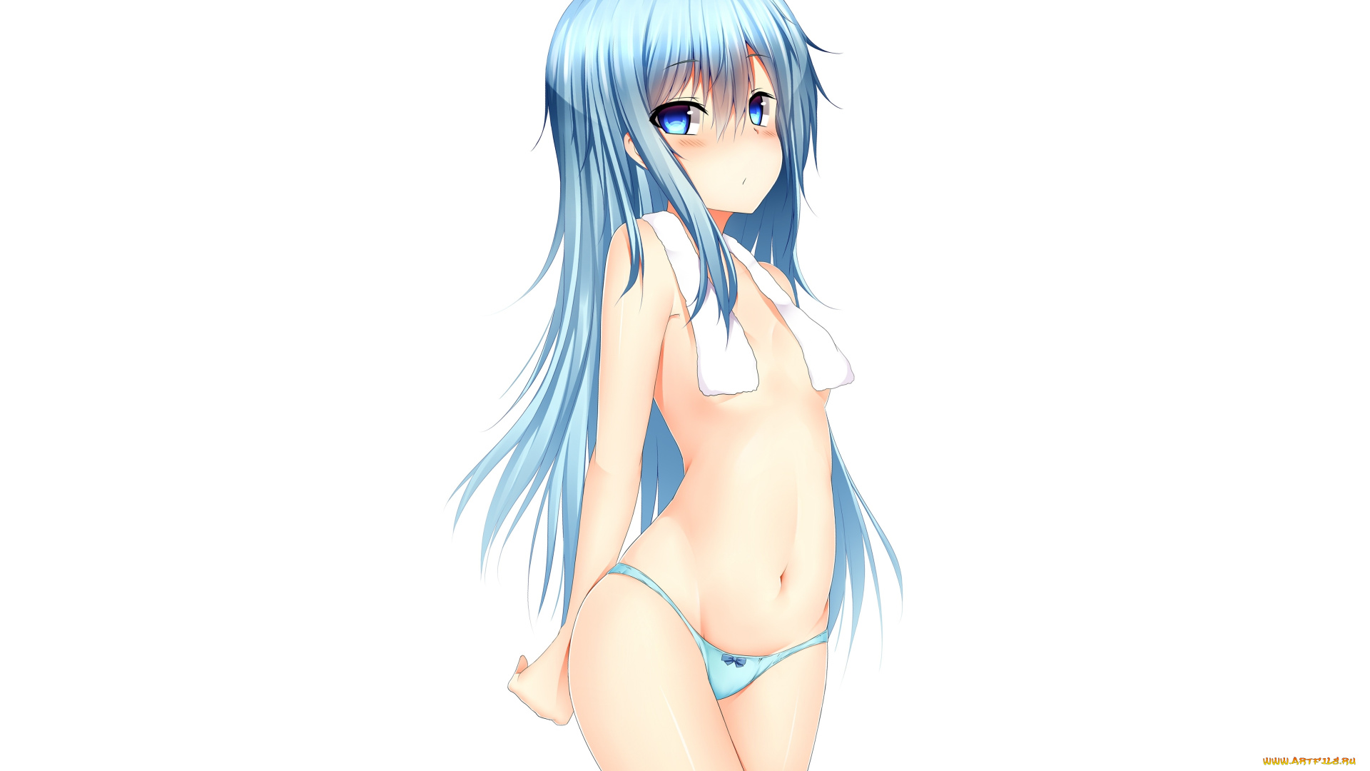 аниме, kantai, collection, art, suteba, девушка, hibiki, destroyer, взгляд, смущение, полотенце, трусики, простой, фон, kantai, collection