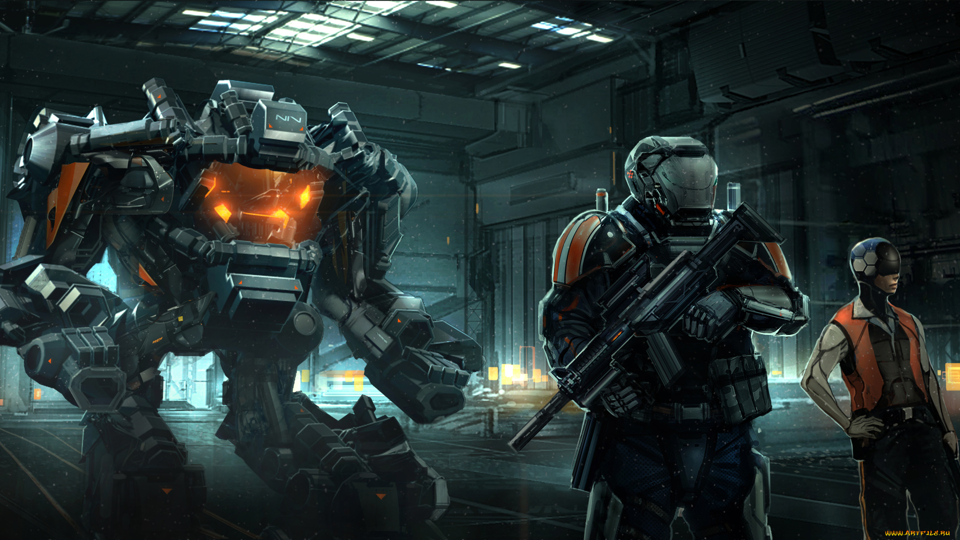 фэнтези, роботы, , киборги, , механизмы, отсек, оружие, солдат, киборги