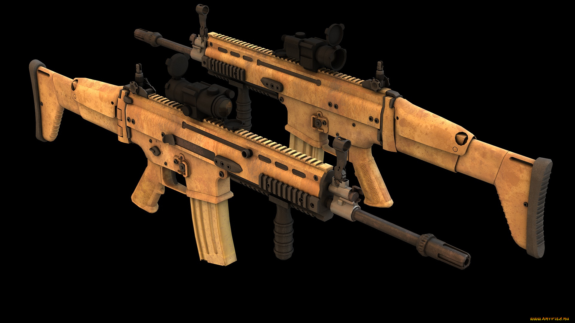 оружие, 3d, автомат