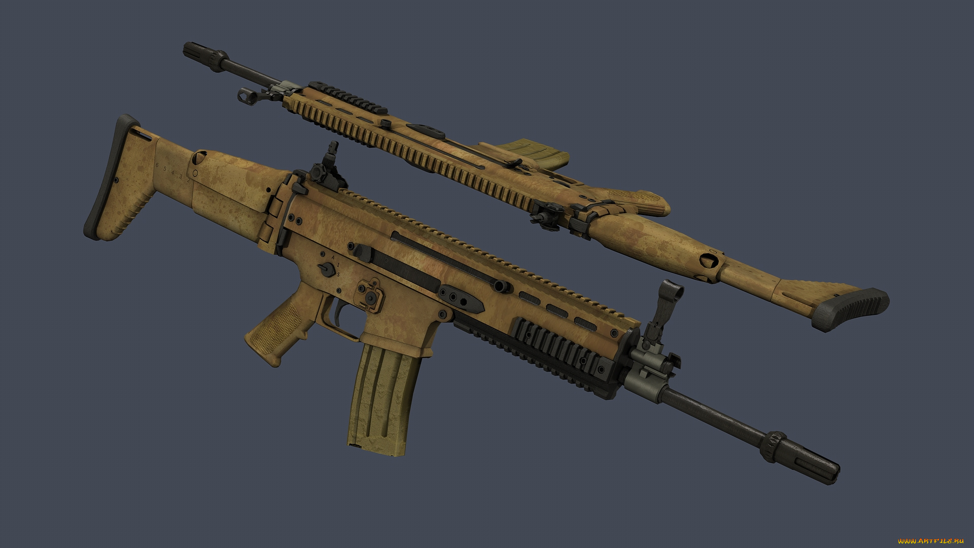 оружие, 3d, автомат