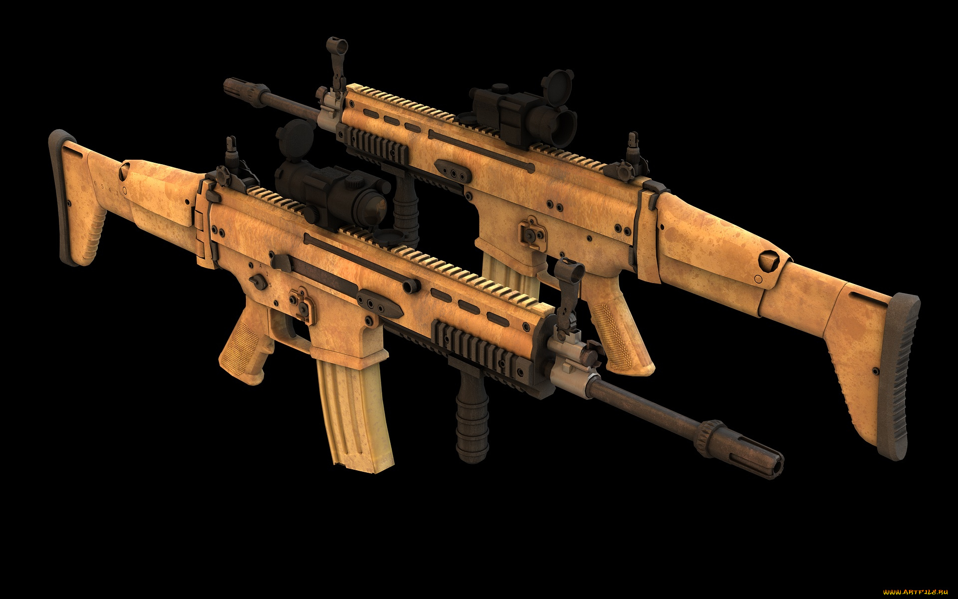 оружие, 3d, автомат