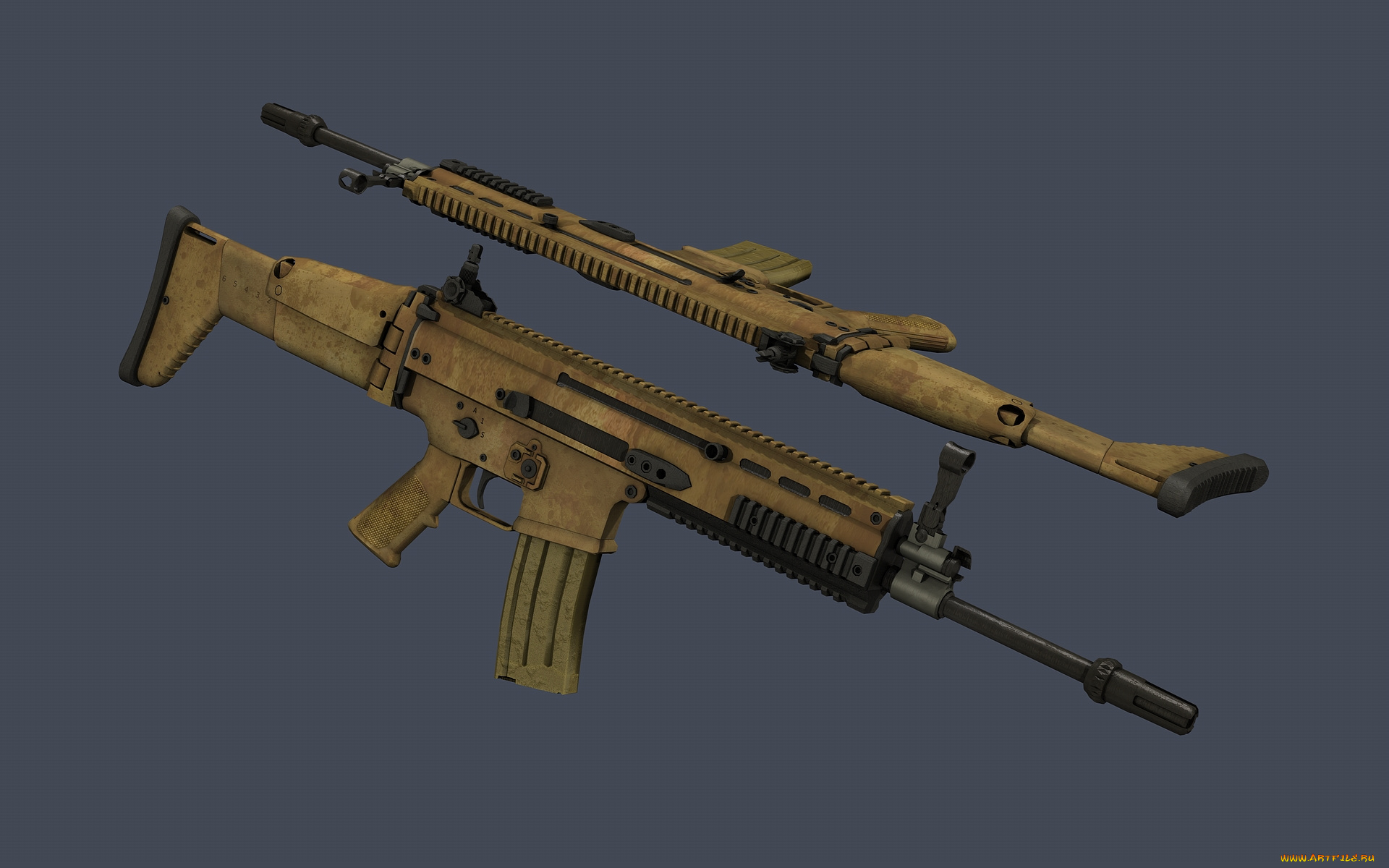 оружие, 3d, автомат