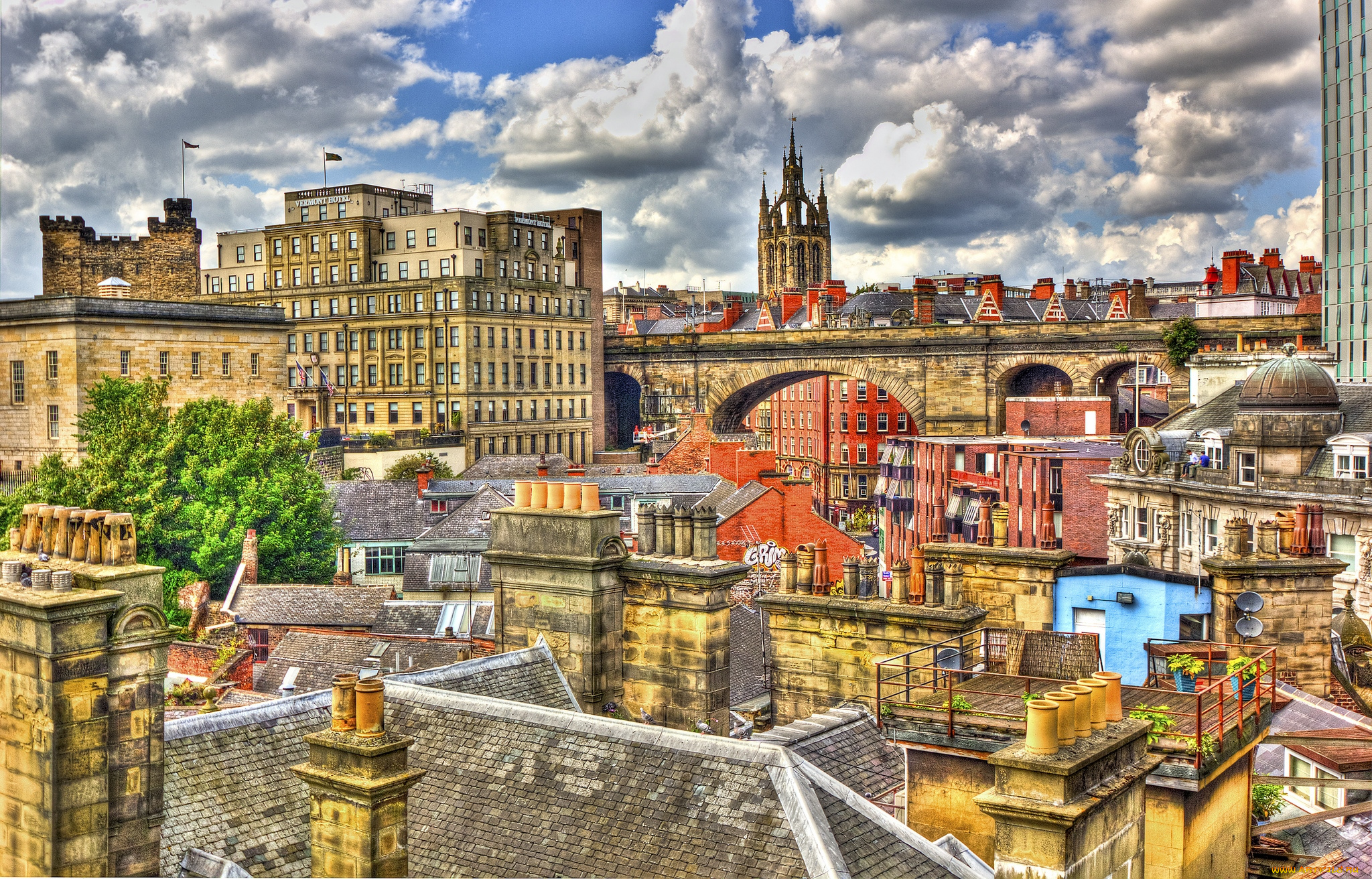 ньюкасл, , англия, города, -, панорамы, дома