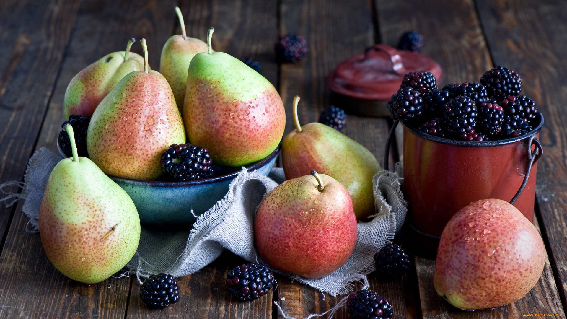 еда, фрукты, , ягоды, груши, ежевика