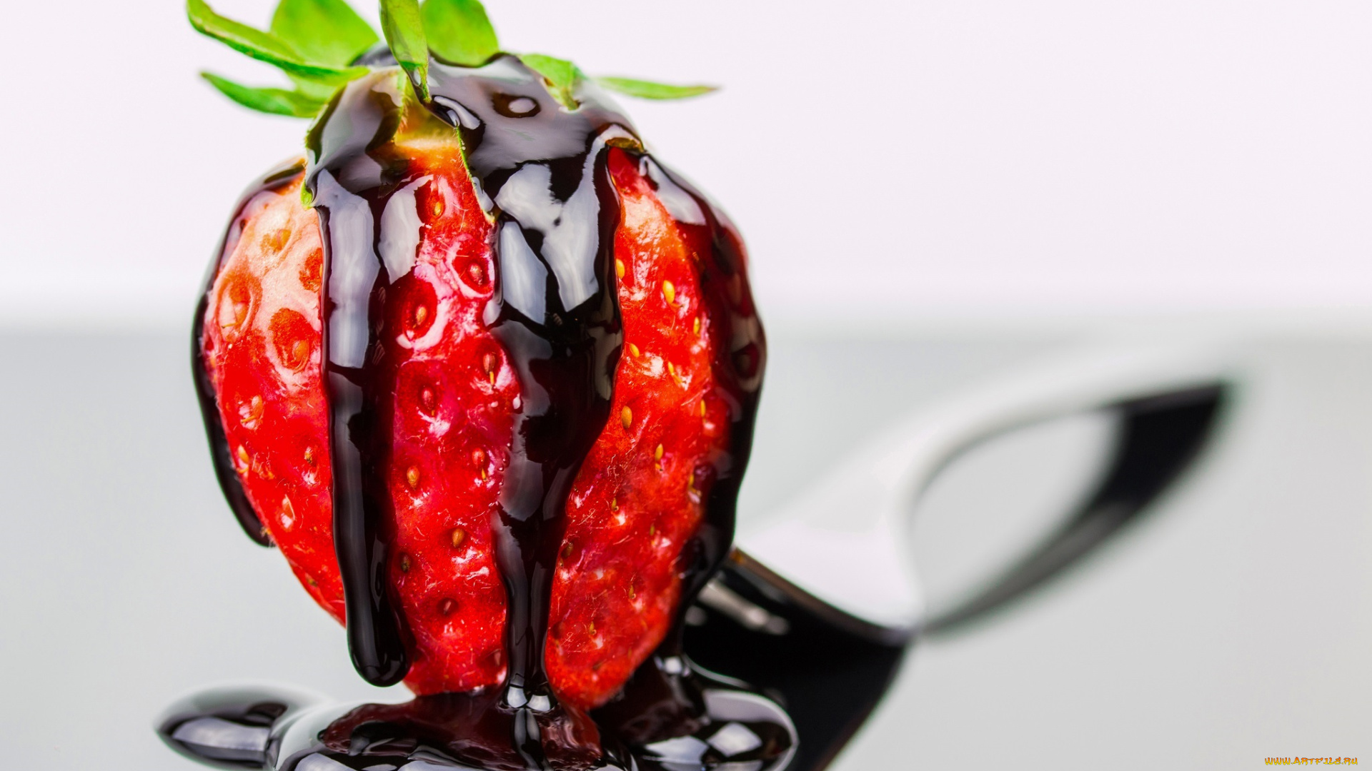 еда, клубника, , земляника, ягода, макро, вилка, шоколад